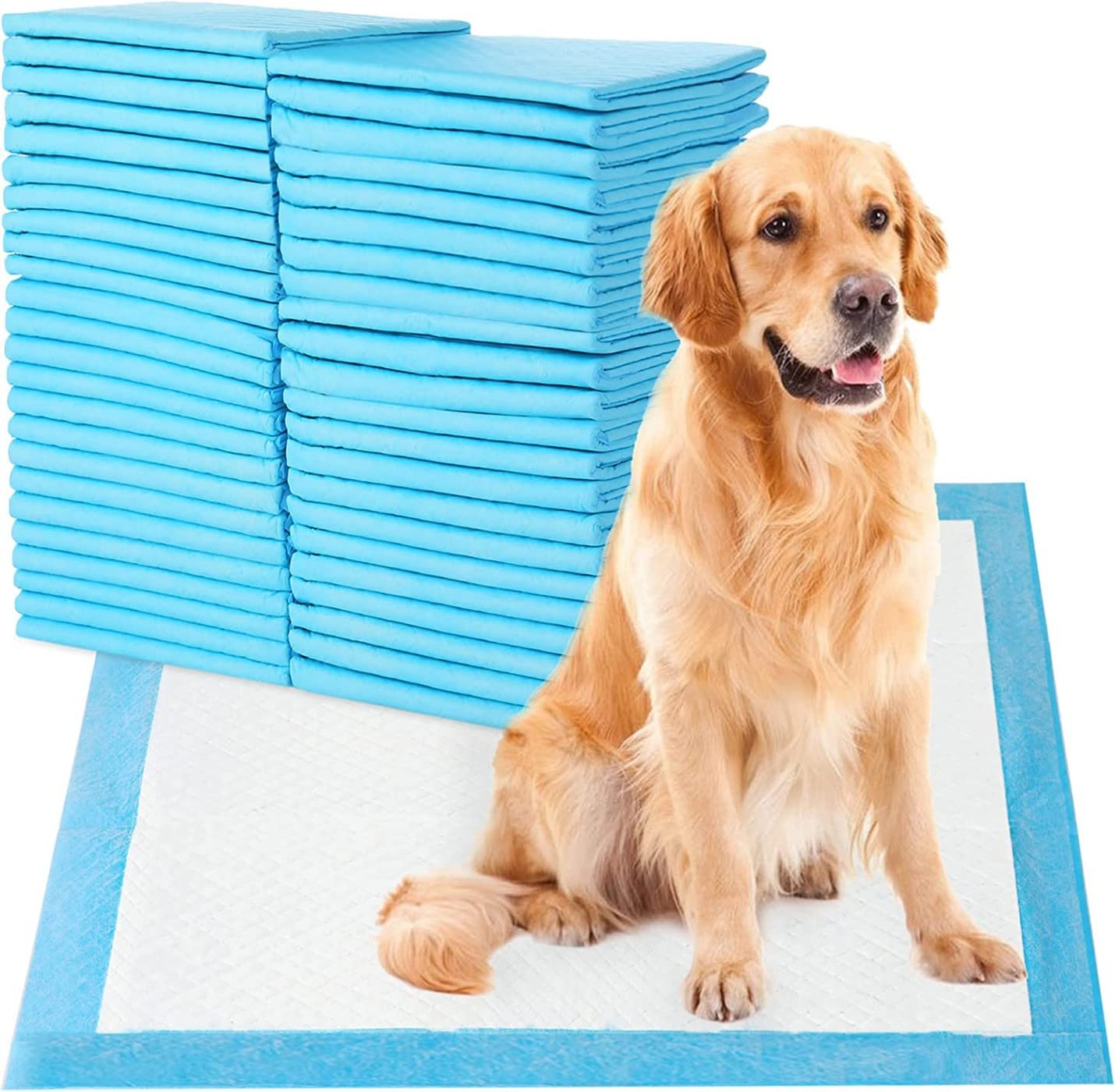 SKY-TOUCH Disposable Absorbent Quick Drying Leak-Proof Pee Pads, Disposable Training Pads For Pets with 5 Highly Absorbent Layers, Puppy Pads For Potty Training For Pets 45X60cm, 50 Pieces