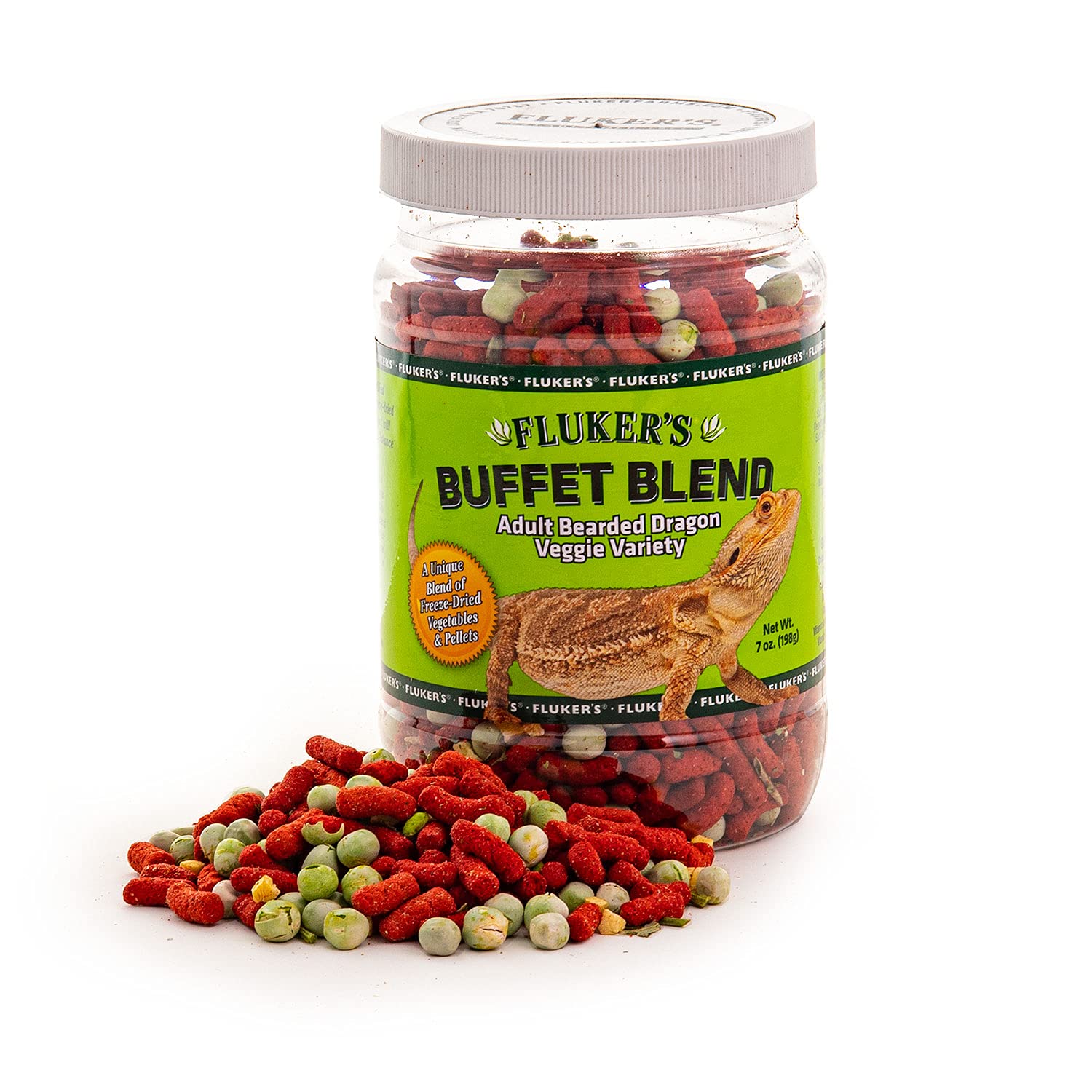 Fluker's Buffet Blend Adult Bearded Dragon Veggie Variety Diet, 7 oz