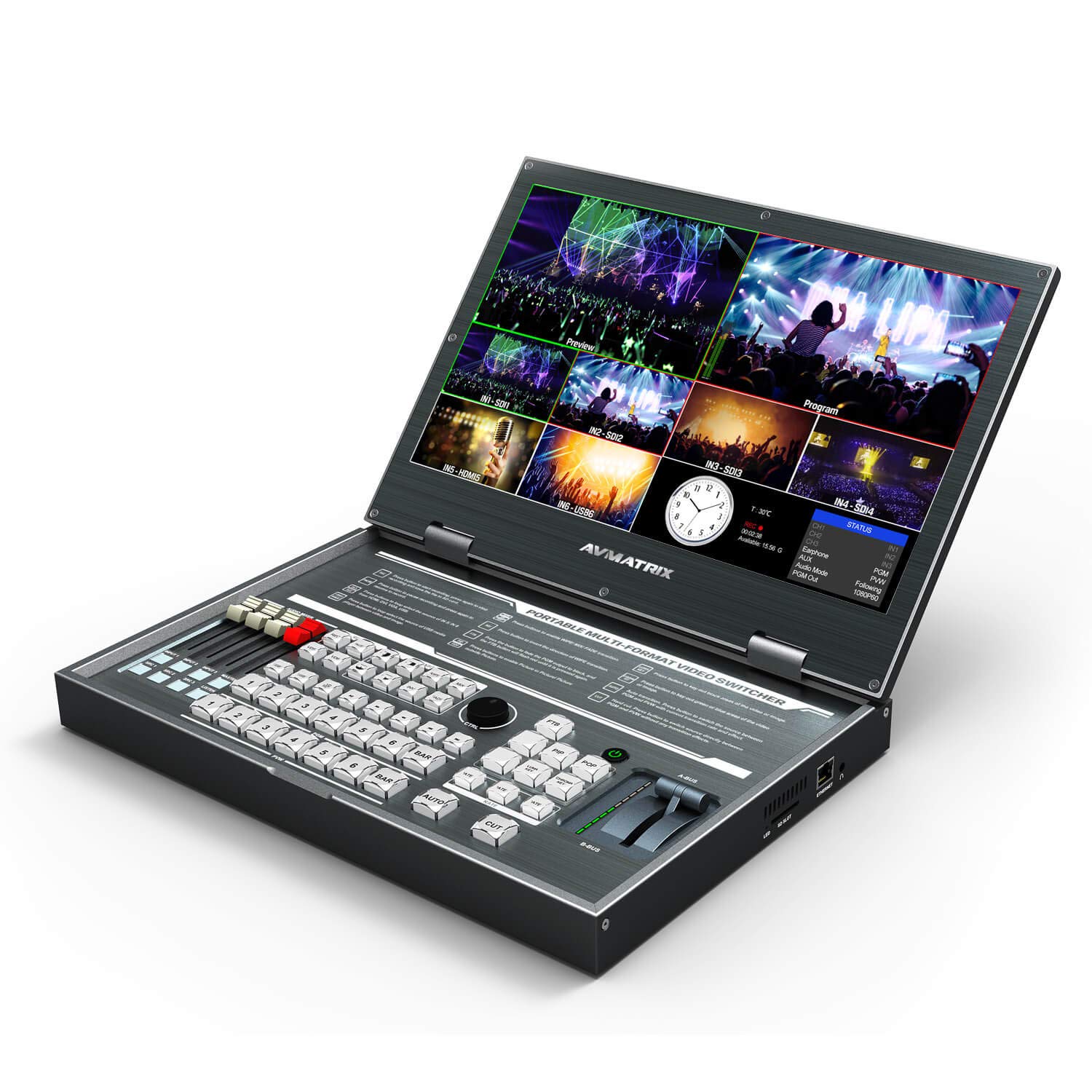 AV Matrix PVS0615 Portable 6 Channel Multi-format Video Switcher