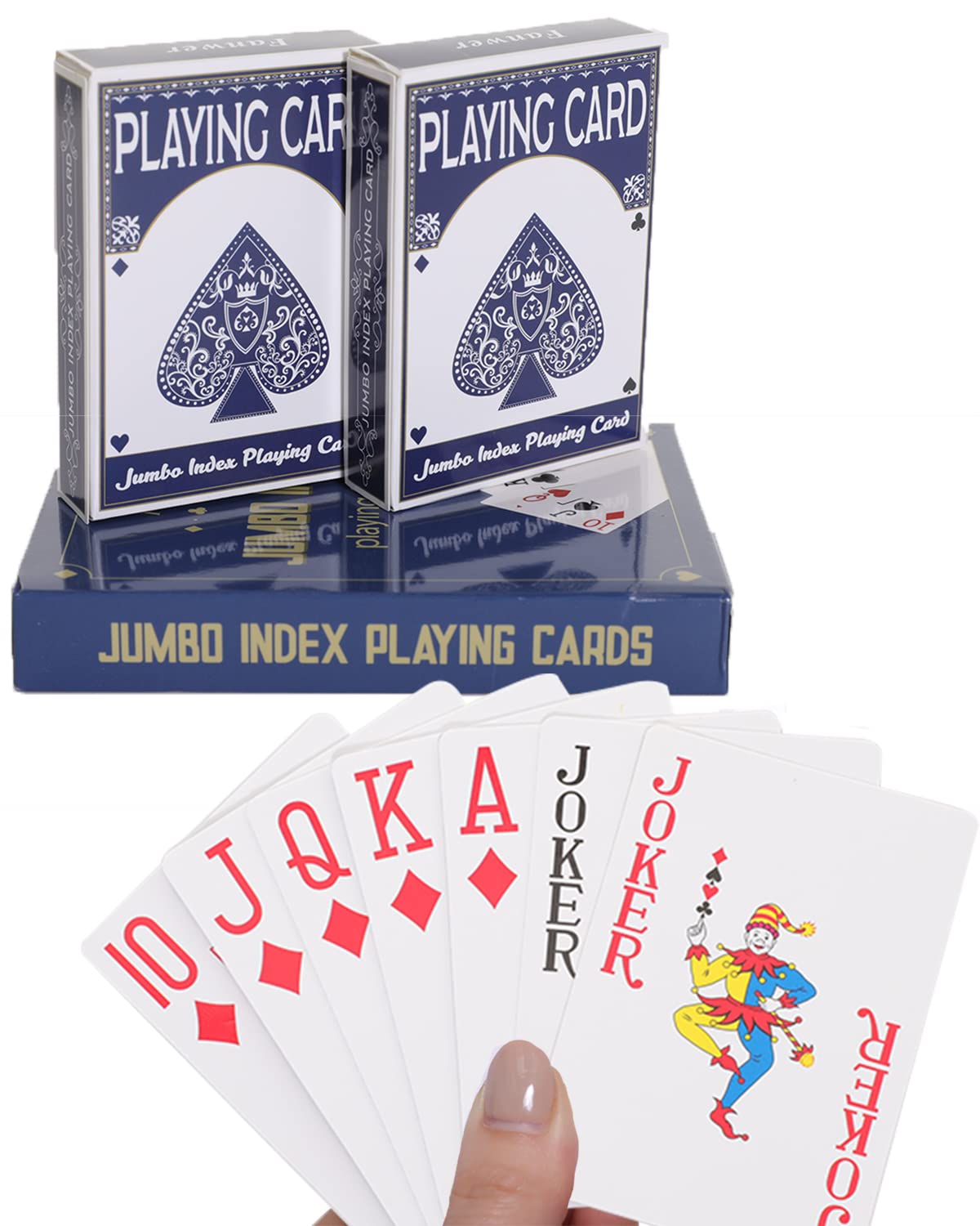 Fanwer Playing Card,Poker Size Standard Index，playing cards large print Suitable for the elderly to play（2 pcs）