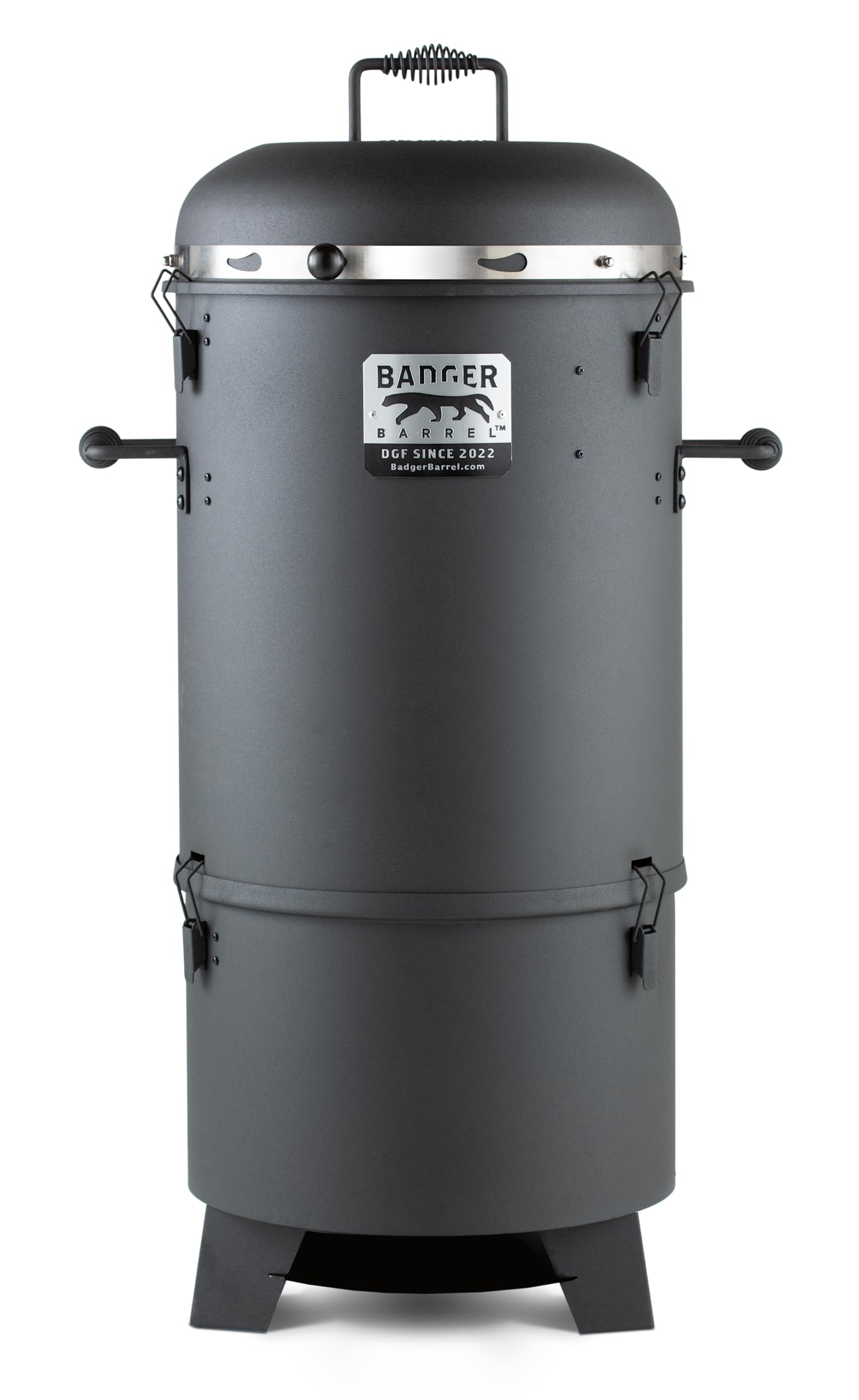 BBQ - 16" Drum Style Smoker | 2-Tier BBQ Hibachi Grill | Includes 6 hooks, Hanging Rack, Grill Grate and More | Badgers Not Butterflies