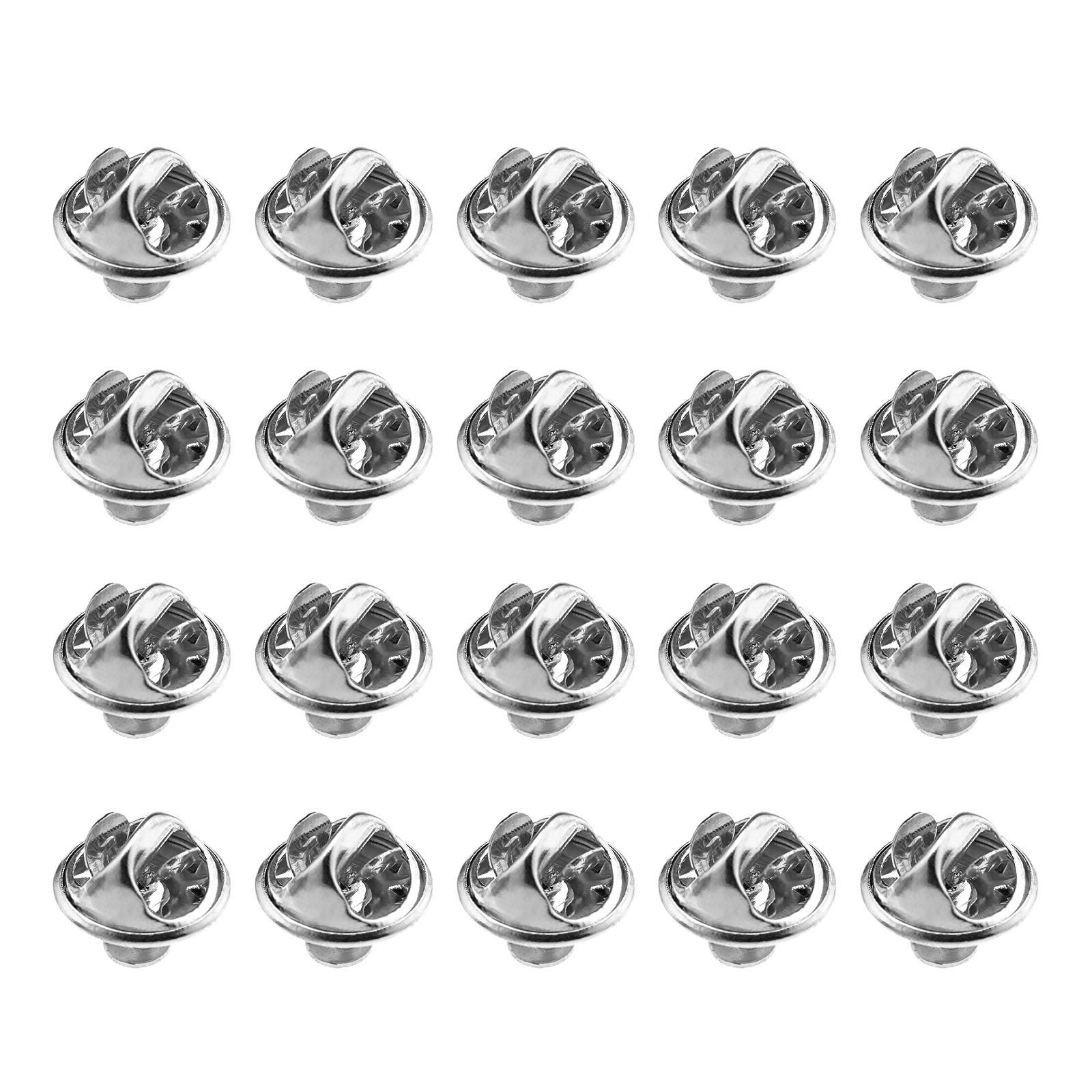 SING F LTD 50pcs Round Head Needle Buckle Tacks Clutch Pin Backs Blank Pins Kit for Tie Tacks Silver