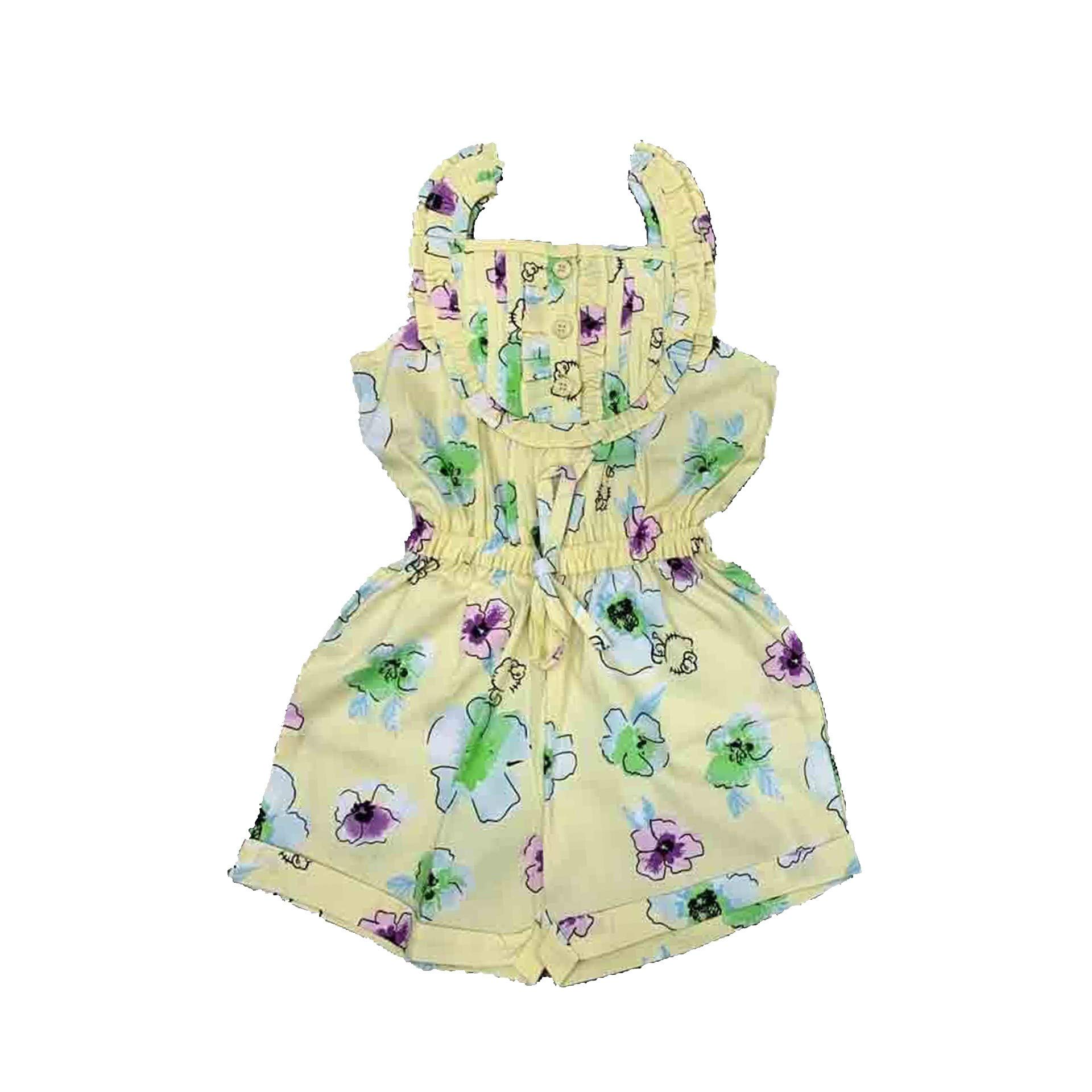 DOREME Sleevless Floral Printed Jumpsuit for Infants| 100% Woven Cotton | 3 to 12 Months