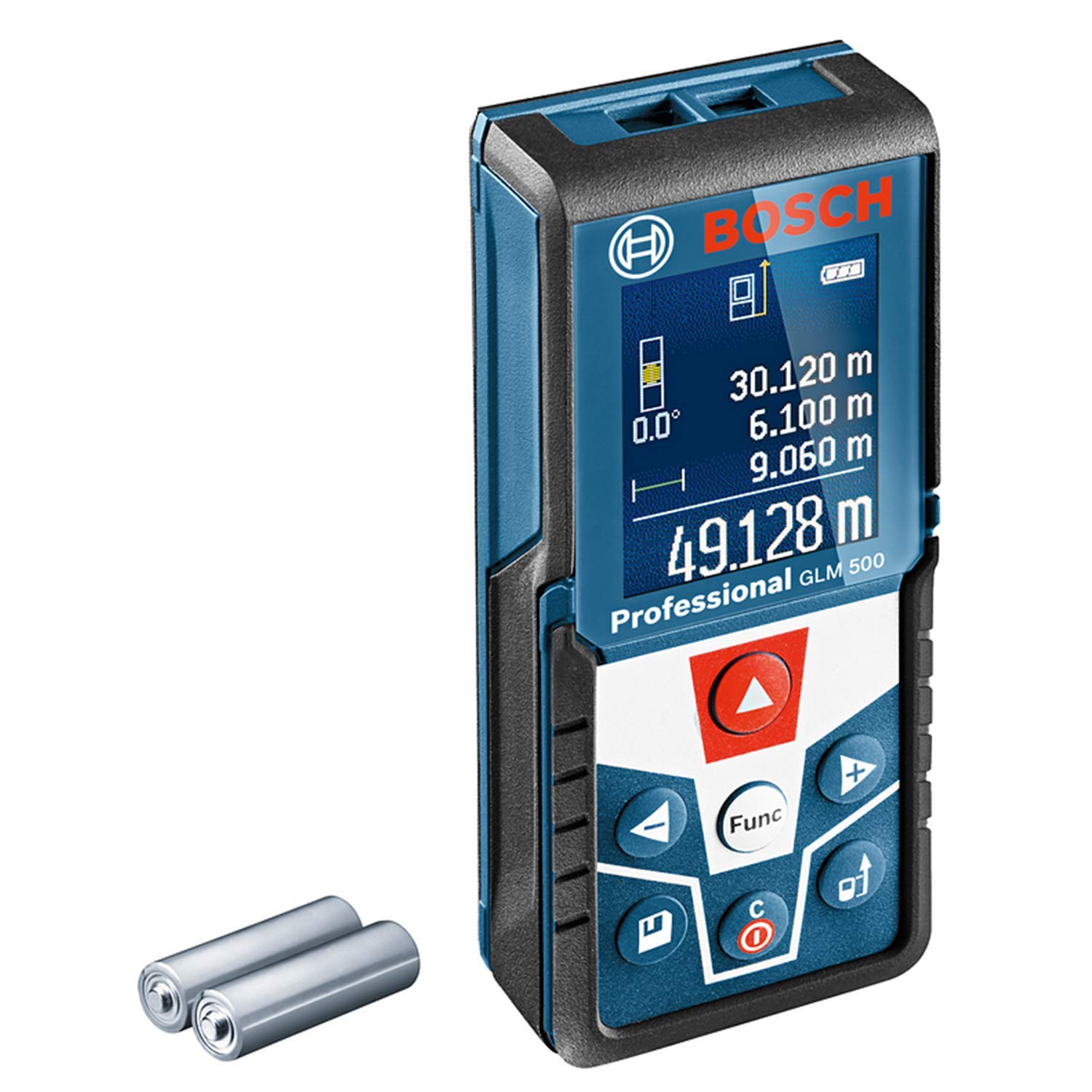 Bosch Professional Laser Measure Glm 500 (Working Range: 0.05M-50M, Incline Range: 0 – 360°, Measurement Accuracy: +/- 1.5 Mm, 2X Batteries Aaa, In Cardboard Box)