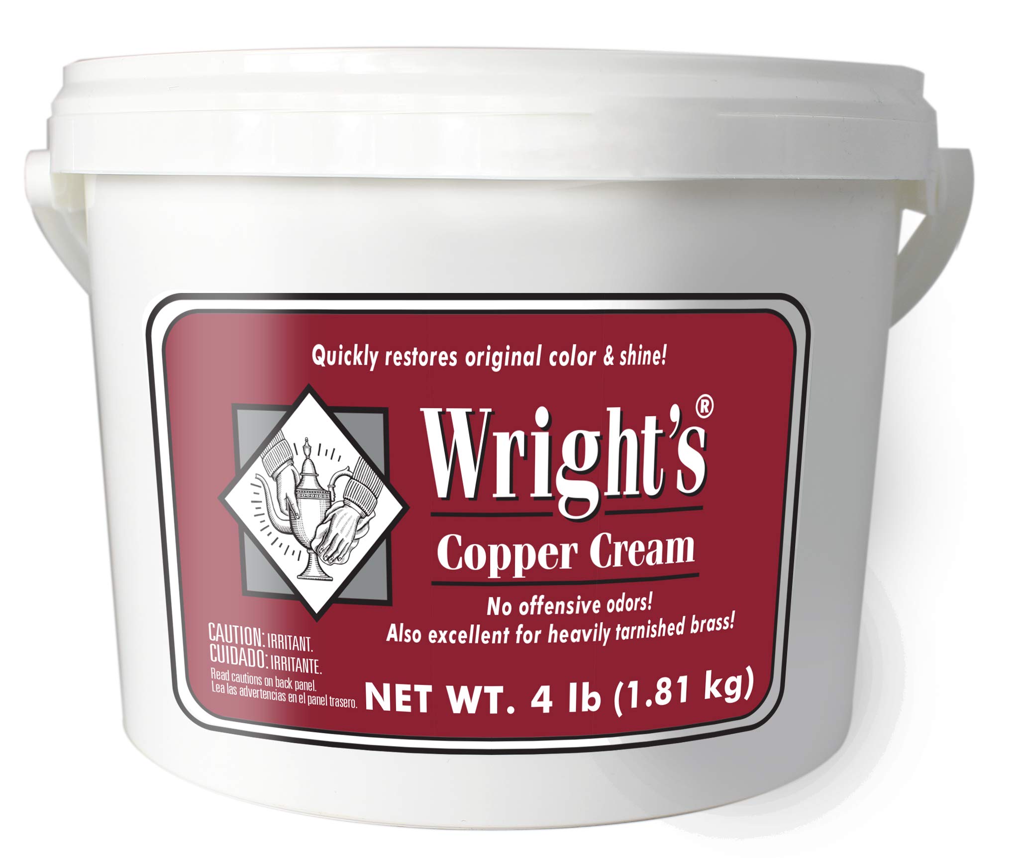 Wright's Copper and Brass Cream Cleaner - 4 Lbs - Gently Cleans and Removes Tarnish Without Scratching