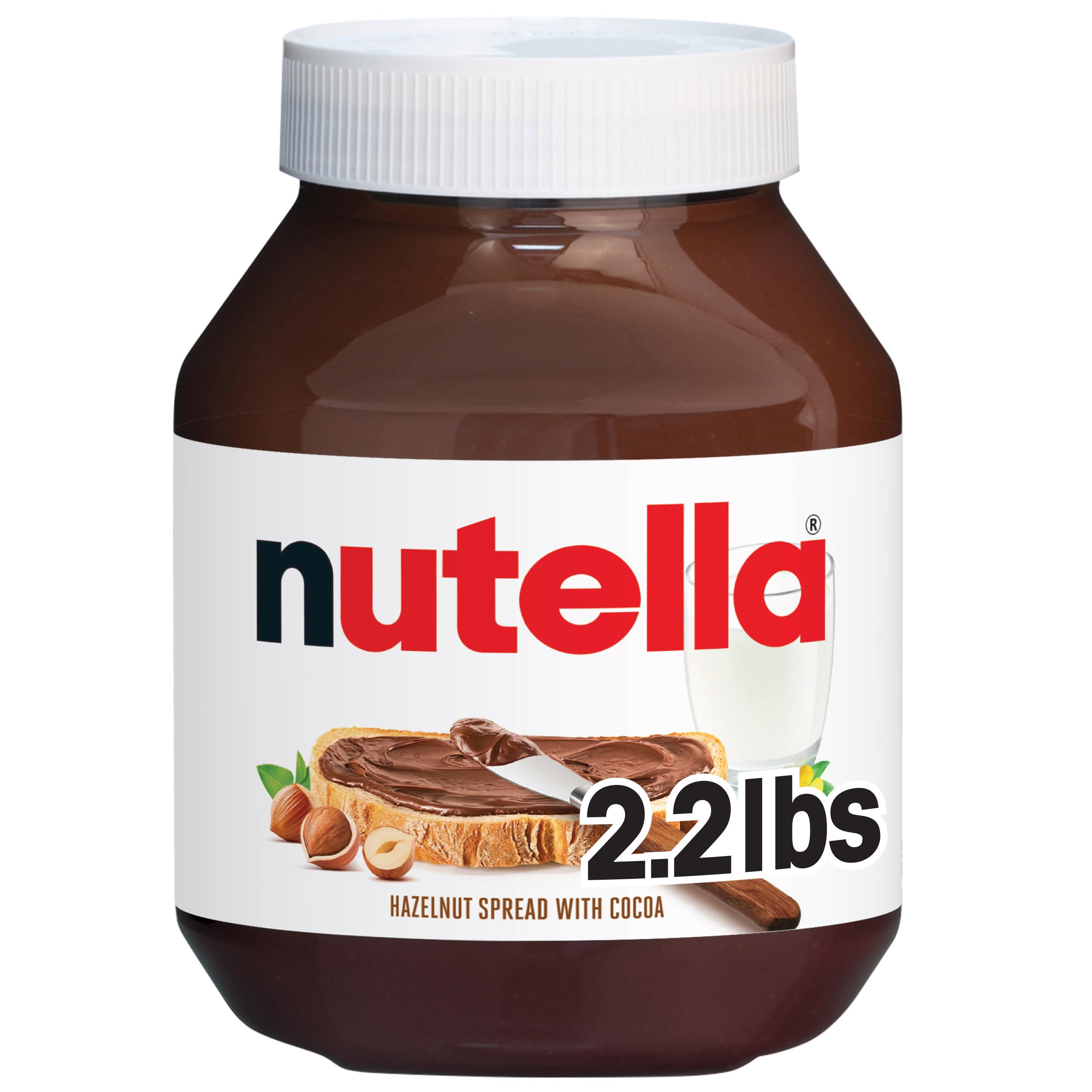 NutellaHazelnut Spread with Cocoa for Breakfast, 35.3 oz Jar, Holiday Baking and Desserts