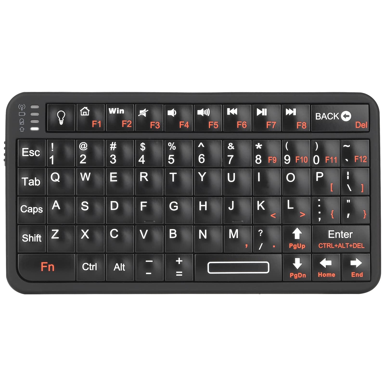 RiiMini Bluetooth Keyboard,Portable Wireless Keyboard with Backlit,Rechargeable Mini Keyboard for Smart TV/Android TV Box/Smartphone/HTPC/IPTV, Black(Upgrade-TypeC)