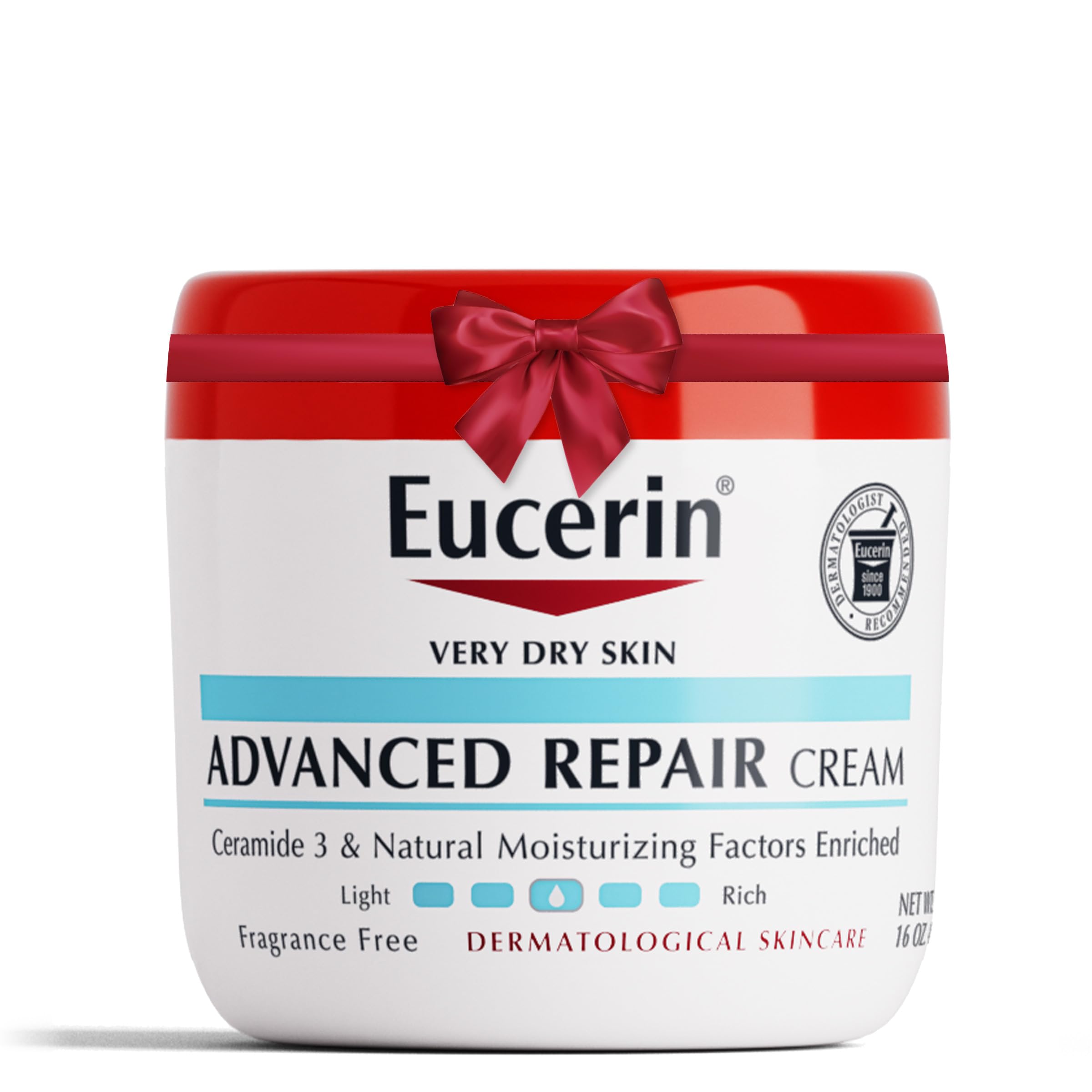 Eucerin Advanced Repair Body Cream for Very Dry Skin, Fragrance Free Daily Body Moisturizer, 16 Oz Jar