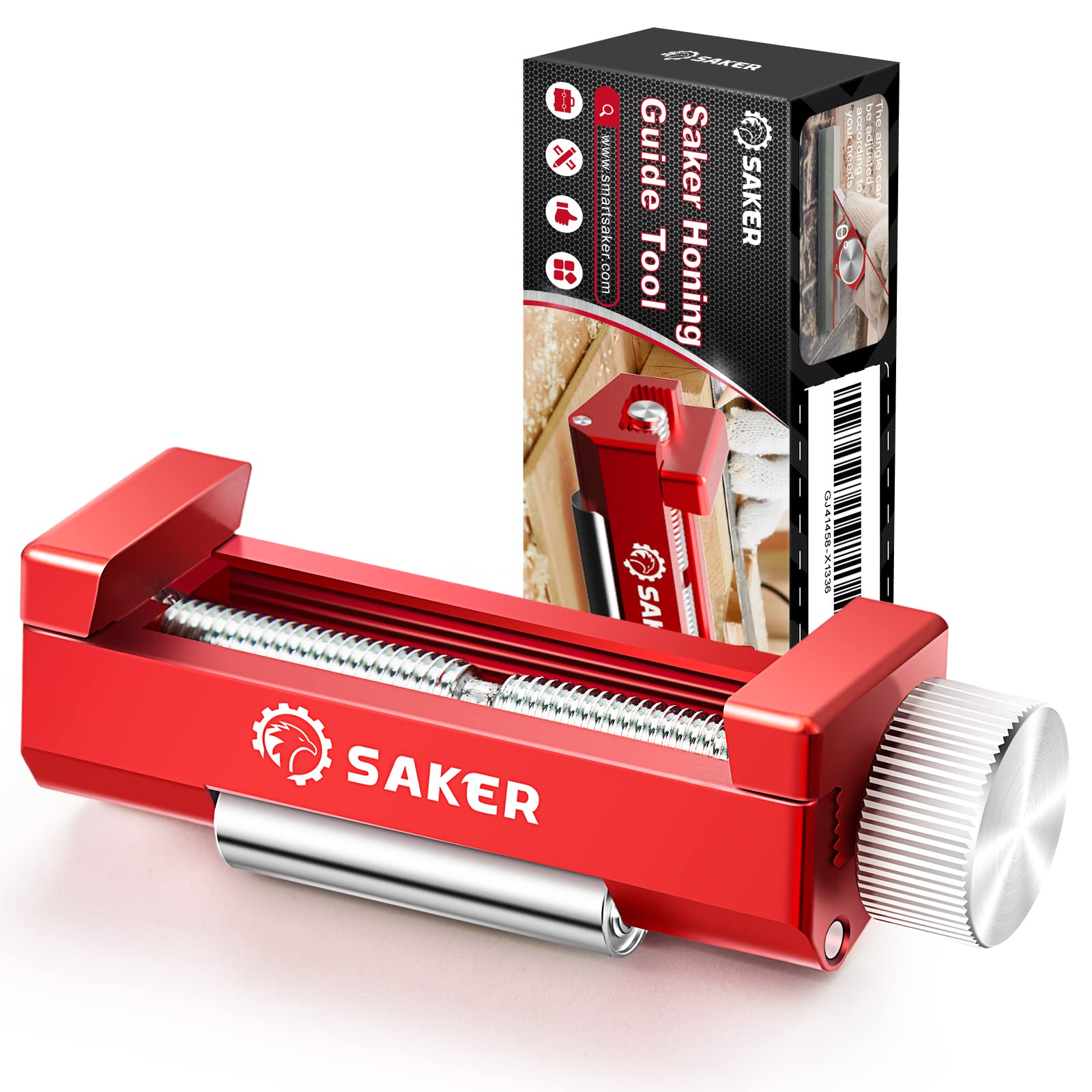 Saker Honing Guide Tool Upgraded - Off-Center Sharpening Holder for Short Woodworking-Chisels and Planes width 0.2-2.55 inches,RED…