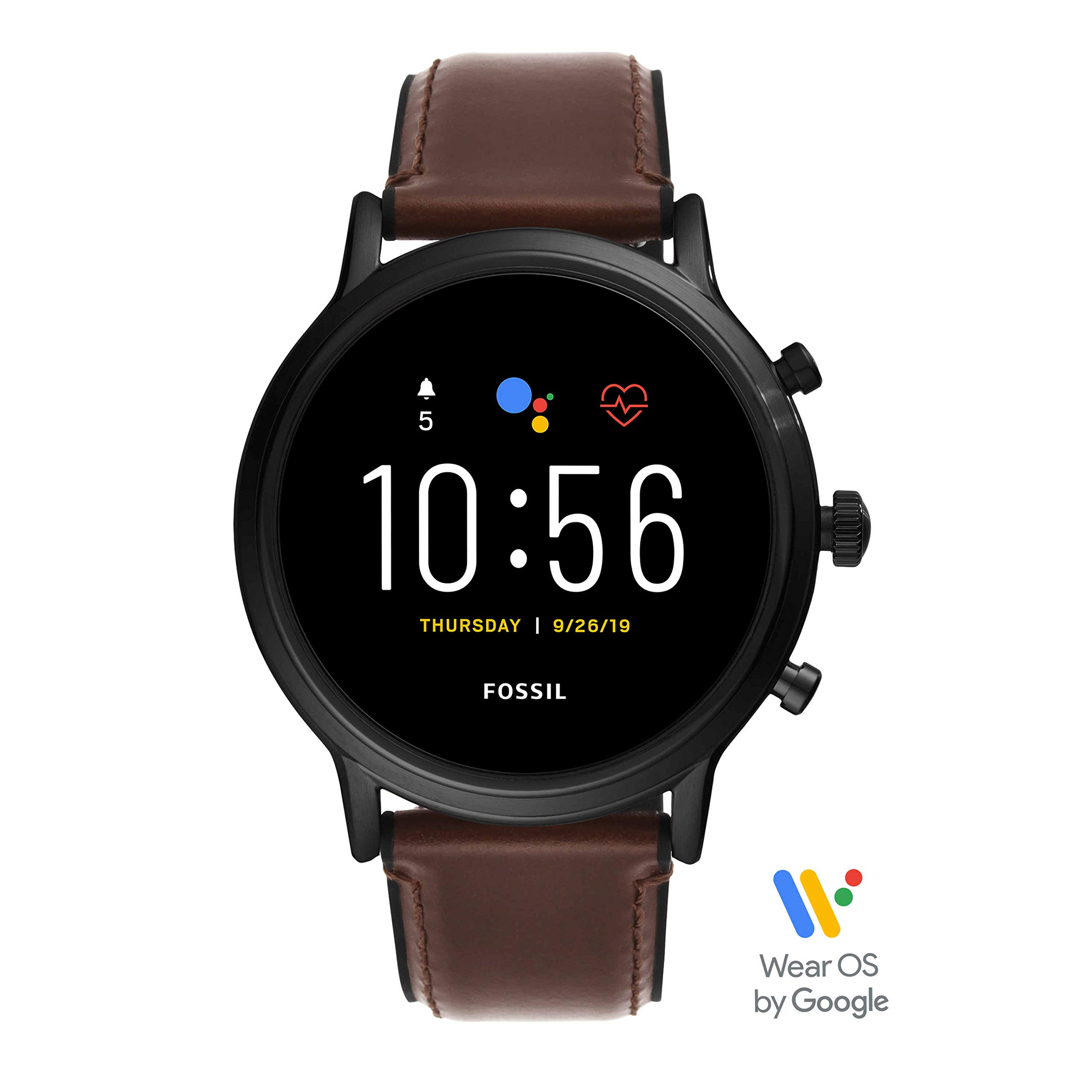 FossilGen 5 Carlyle Stainless Steel Touchscreen Smartwatch with Speaker, Heart Rate, GPS, Contactless Payments, and Smartphone Notifications