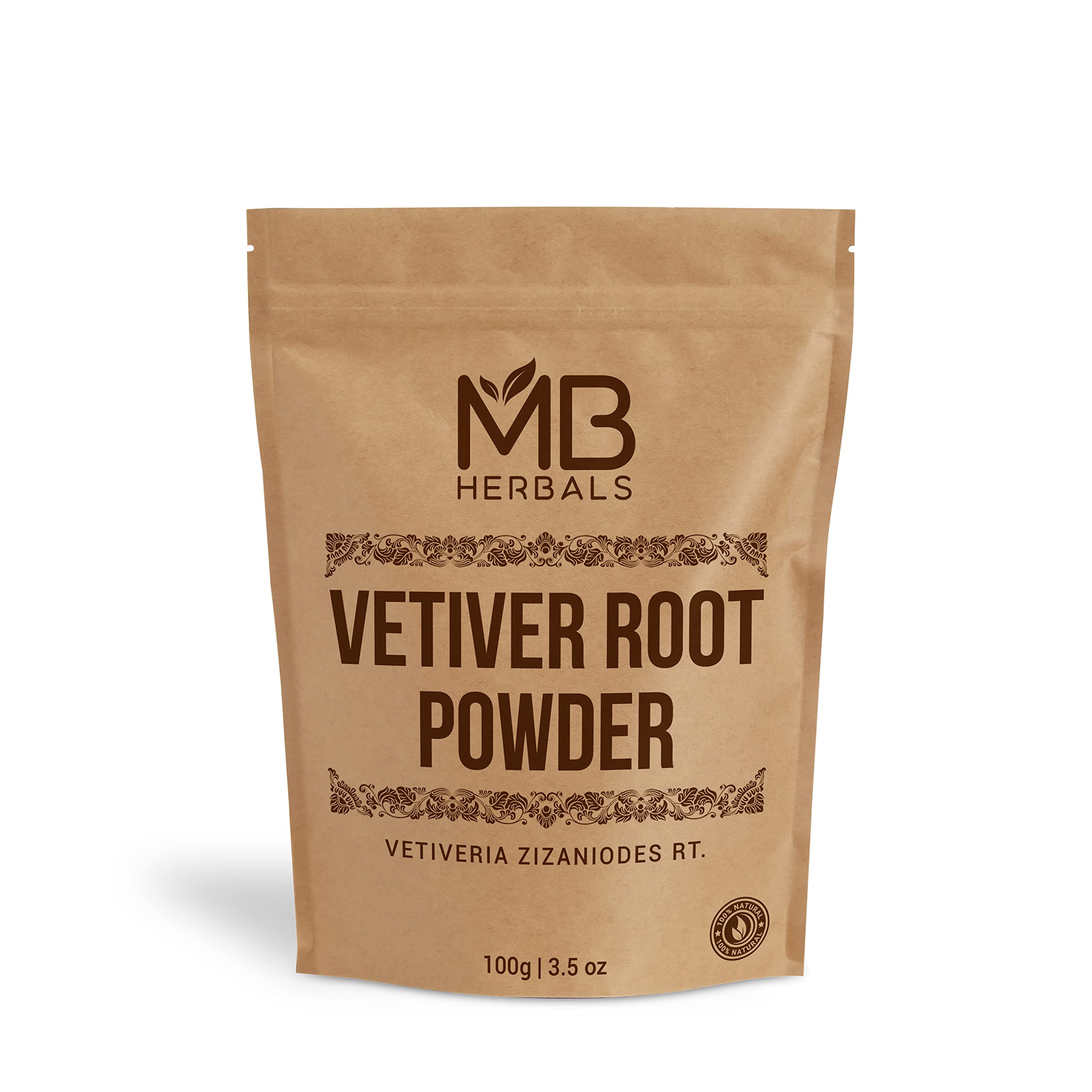 MB Herbals Vetiver Powder 100gm | Khus Root Powder | Vetiveria Zizanioides Root Ramachham