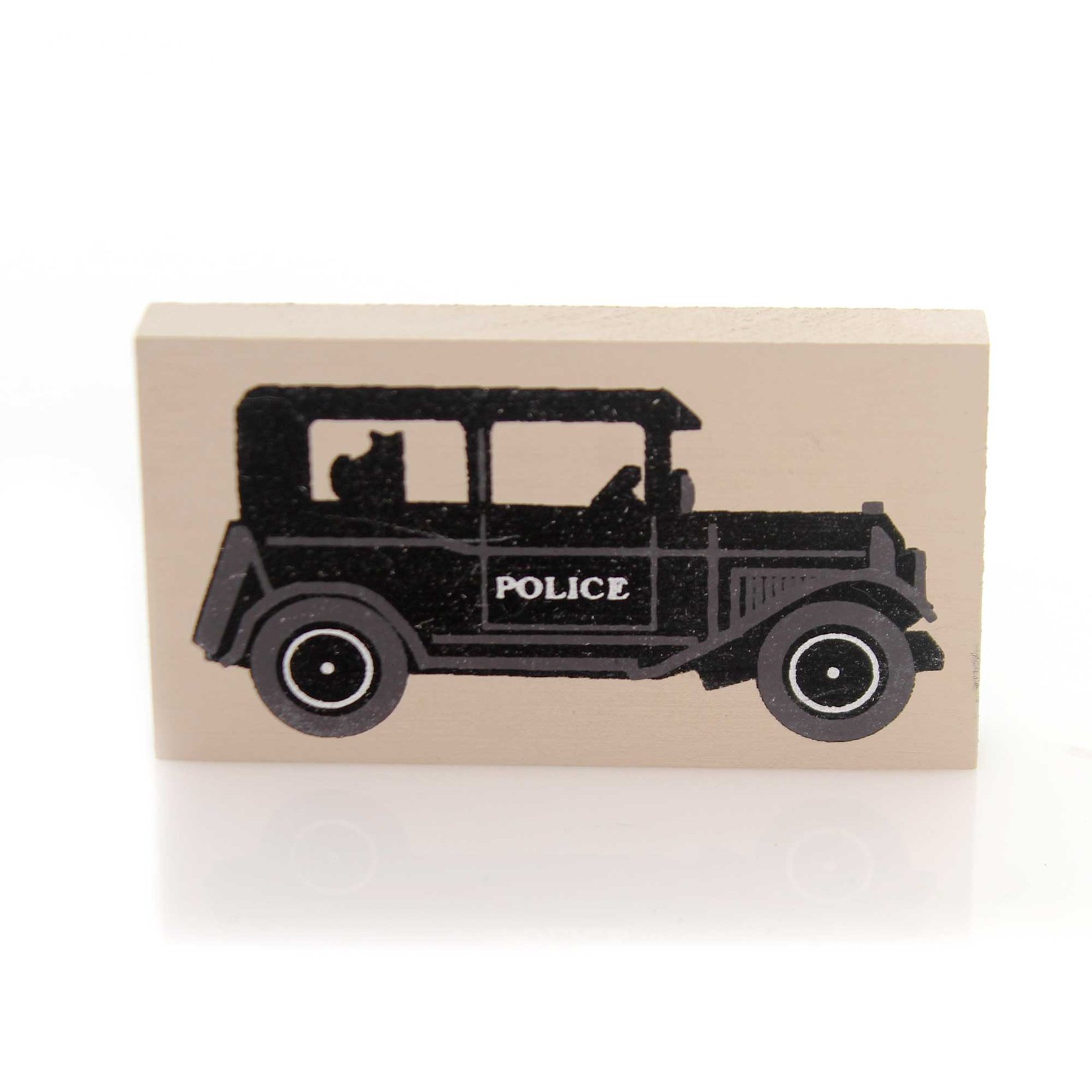 Cats Meow Village Police Car, 3.0", Wood, Accessory Retired 1992, Collectible Buildings, 195