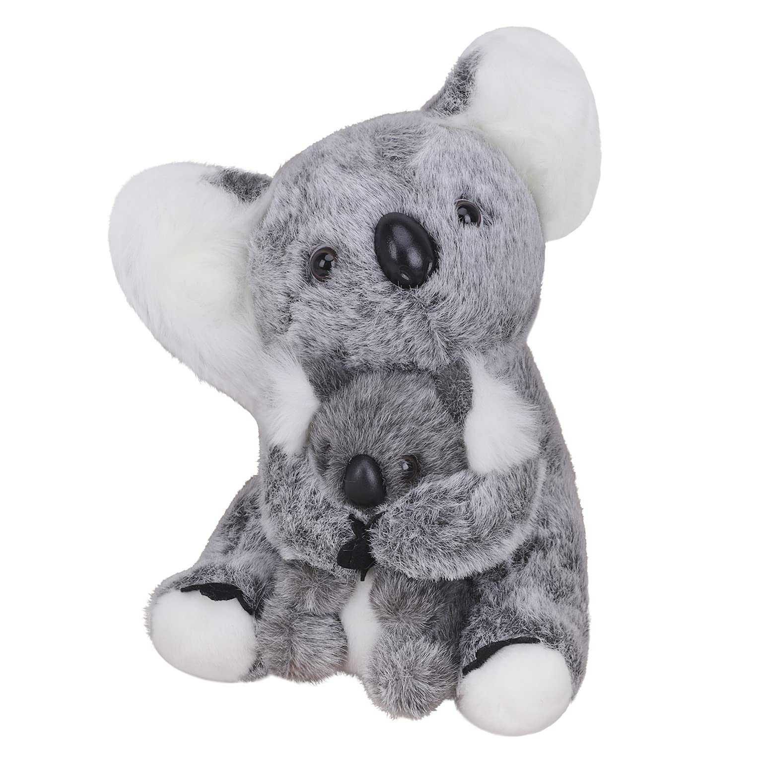 Moonlove Lovely Grey Koala Soft Toy 26cm Mum Koala Hold Baby Koala Cute Animal Plush Toy Dolls for Kids Baby Boys Girls Birthday