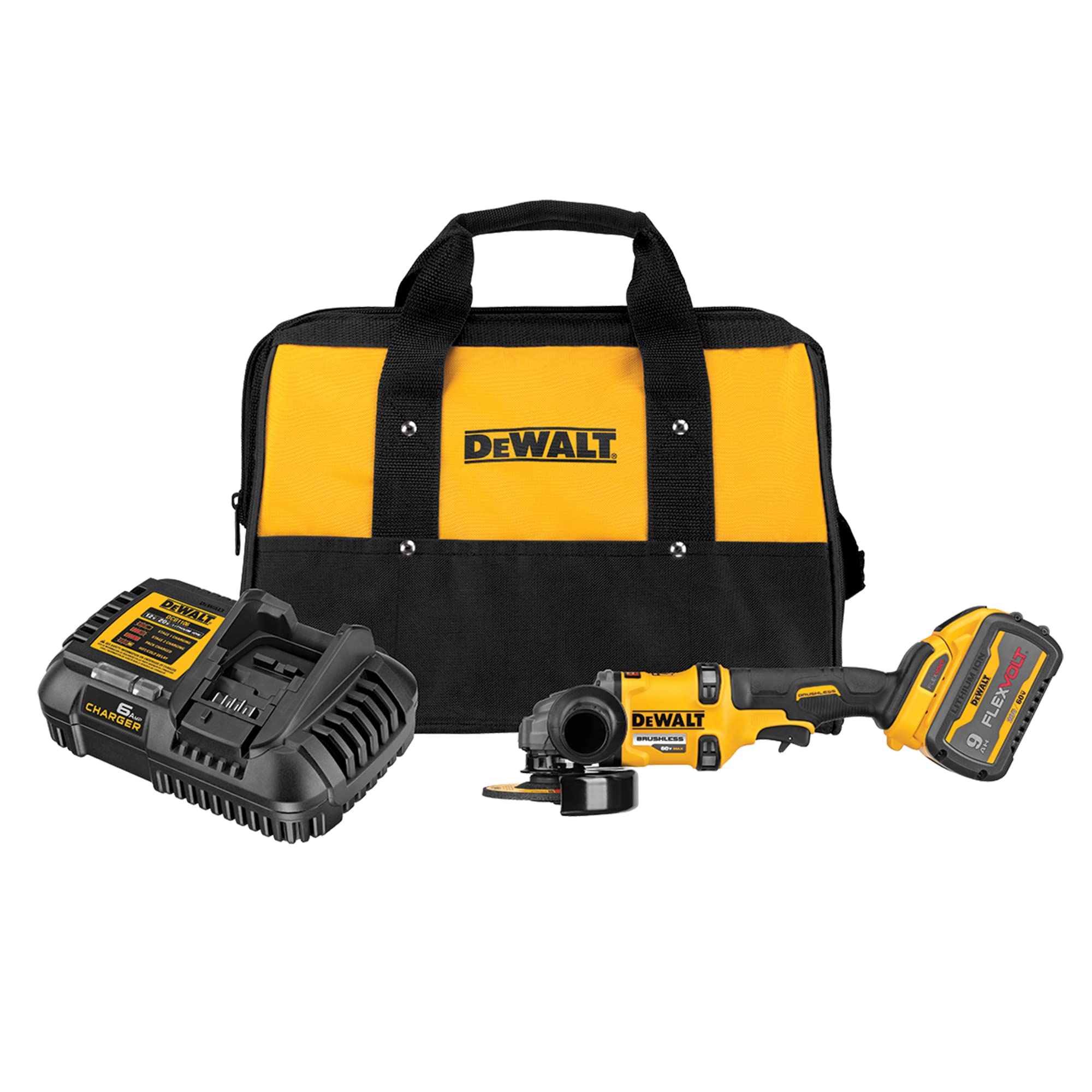 DEWALTFLEXVOLT 60V MAX* Angle Grinder with Kickback Brake Kit, 4-1/2-Inch to 6-Inch (DCG418X1)