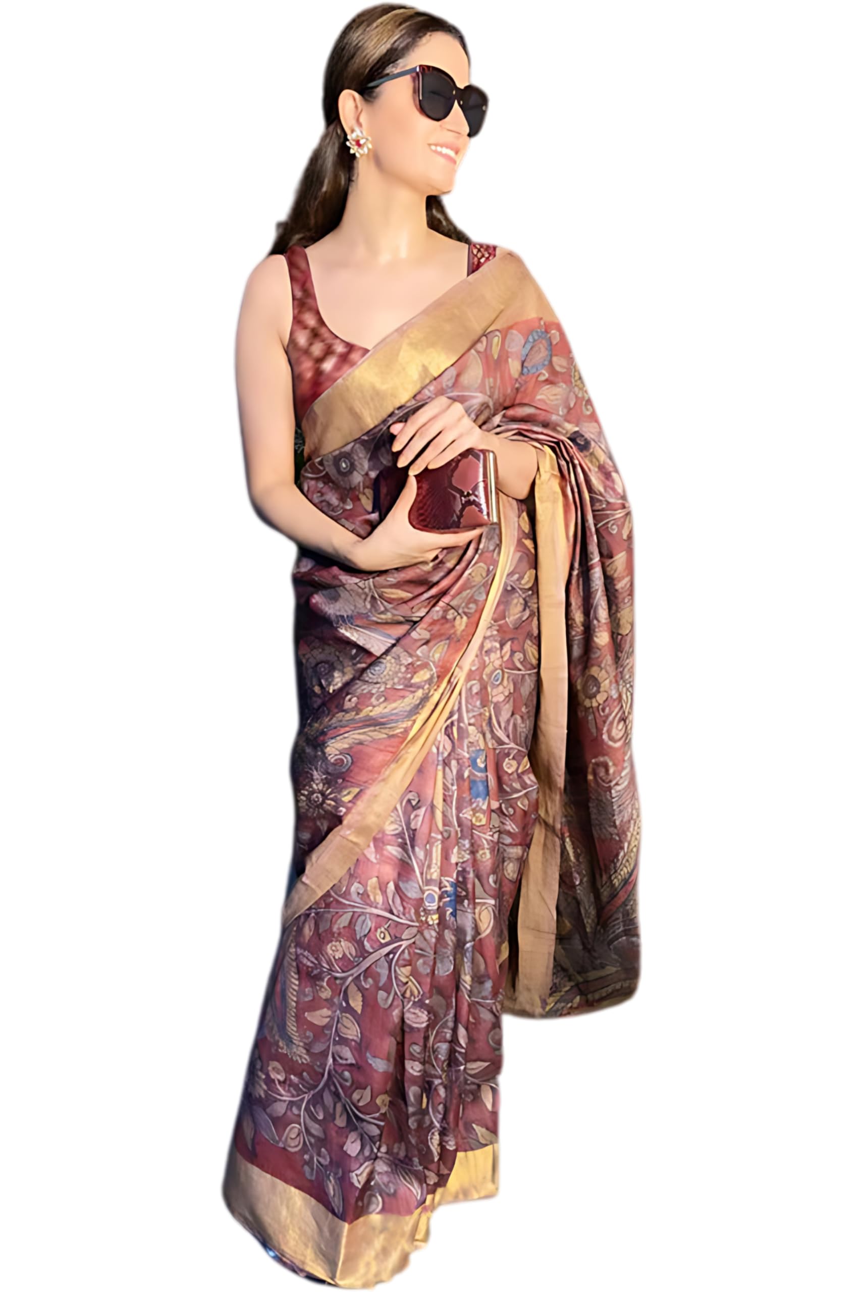 C J EnterpriseWomen’s Pure Linen Cotton Soft Silk Saree With Blouse Piece For Wedding (Sai 240)