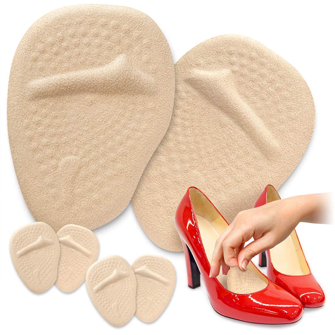 KASTWAVE Metatarsal Pads, Gel Sleeves Forefoot Pads, Ball of Foot Cushions Shoe Inserts for High Heels Comfort. Slide-Proof, Reusable Feet Pad Shoe Insoles for All Day Pain Relief (3Pcs)