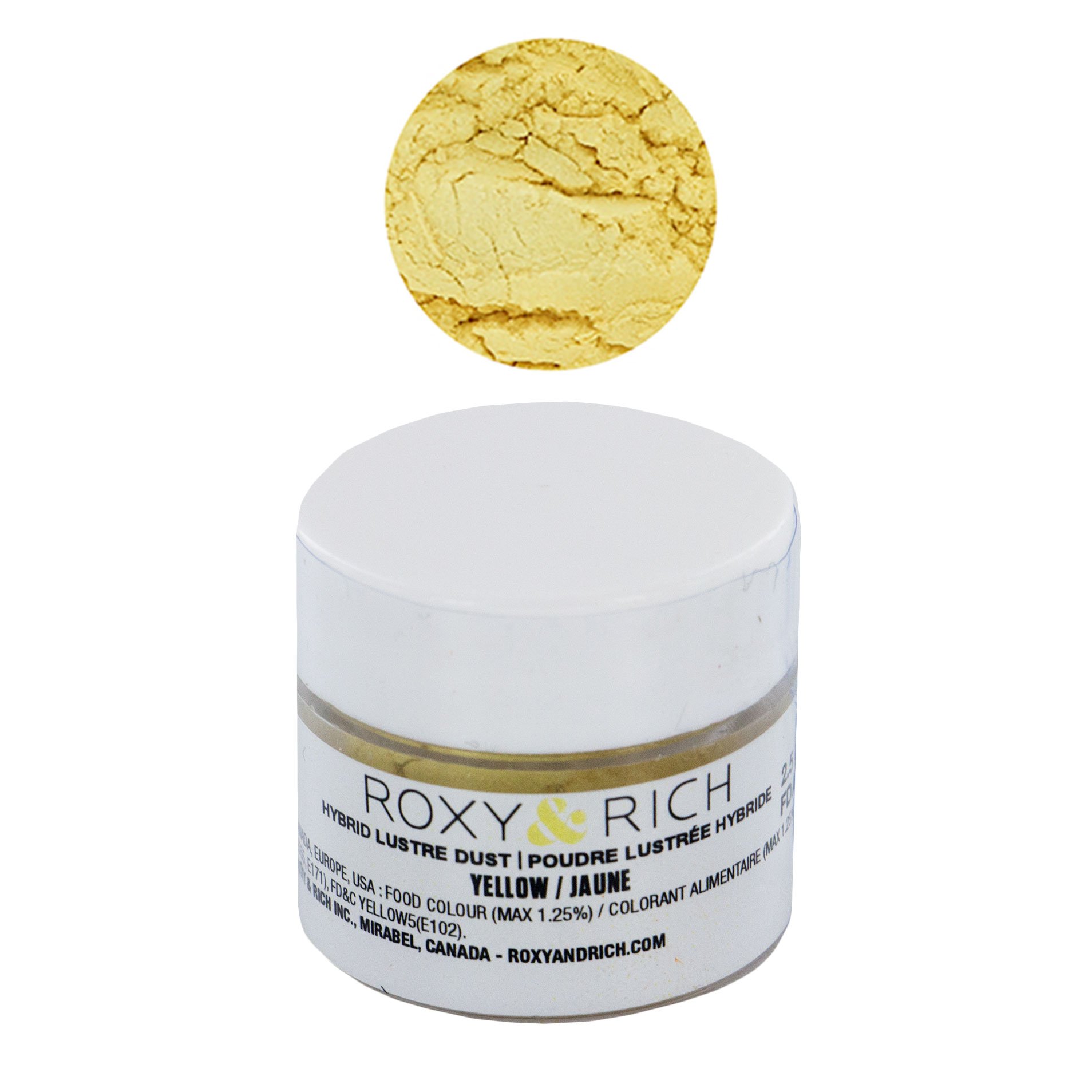 Edible Hybrid Luster Dust, Yellow, 2.5 Grams by Roxy & Rich