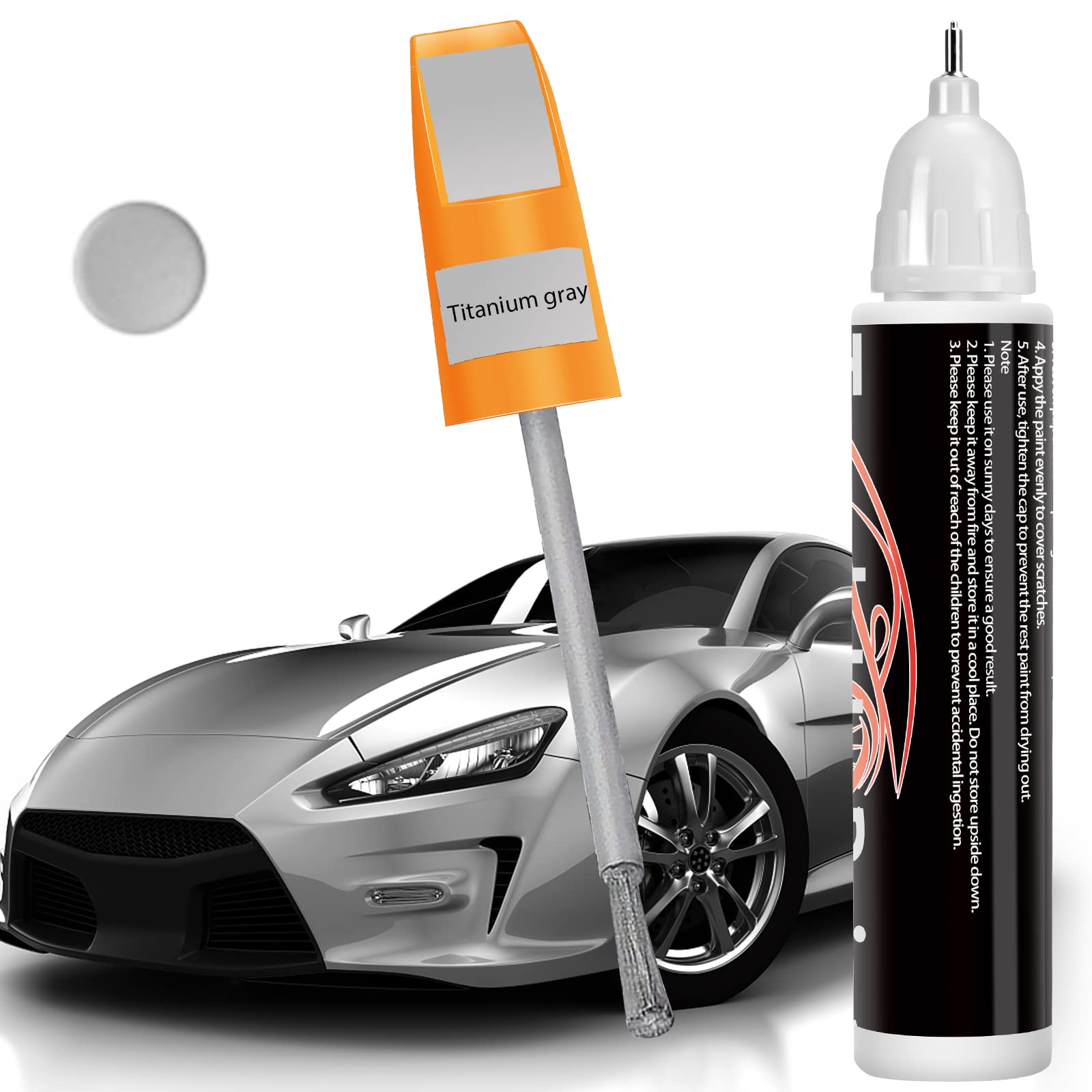 Touch Up  Paint  for Cars, Car Touch Up  Paint  Silver Fill  Paint  Pen Automotive Scratch Repair Two-In-On, Easy & Quick Car Scratch Remover (Grey)