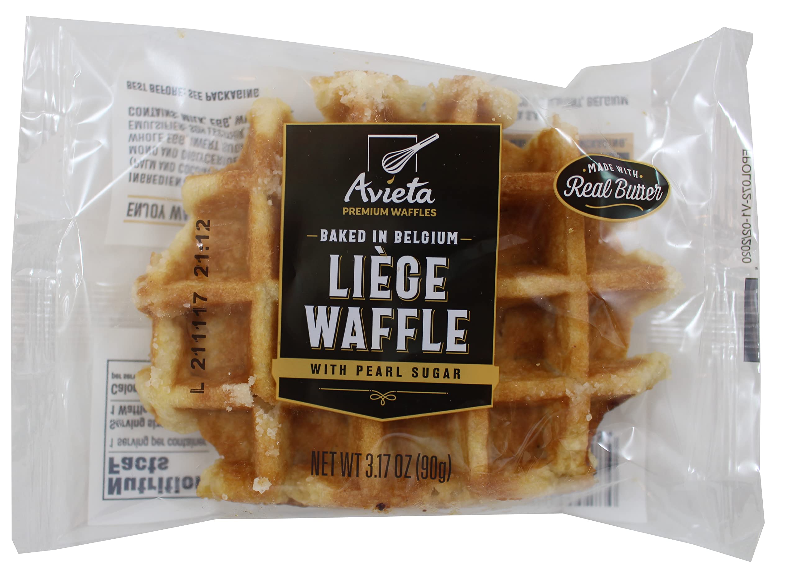 AvietaBelgian Pearl Sugar Waffles, 12 Individually Packed 3.17 Ounce