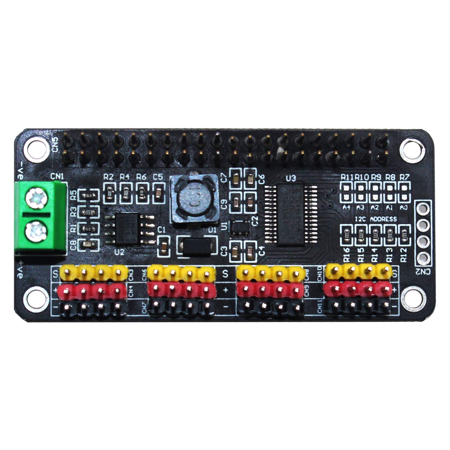 sb components 16 Channel 12-bit Servo Driver - I2C Interface Module, Servo Driver HAT for Raspberry Pi