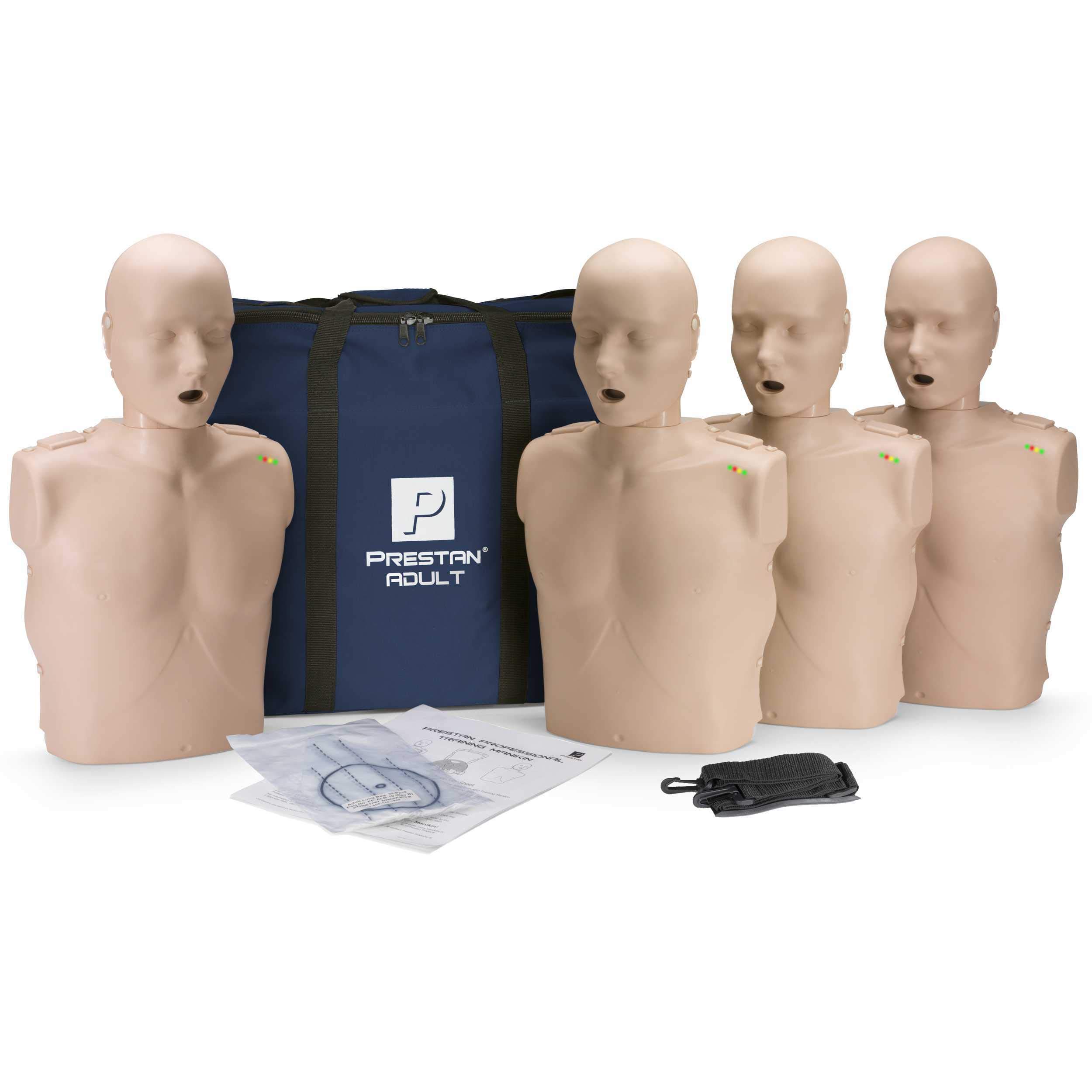 Prestan Professional Adult Medium Skin CPR-AED Training Manikin 4-Pack (with CPR Monitor)