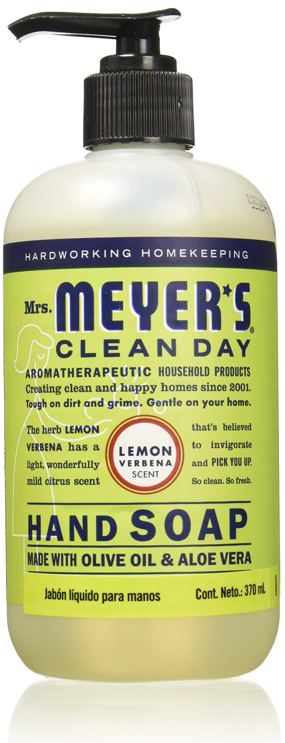 Mrs. MEYER'SClean Day Liquid Hand Soap, Lemon Verbena, 12.5 Ounce Bottle