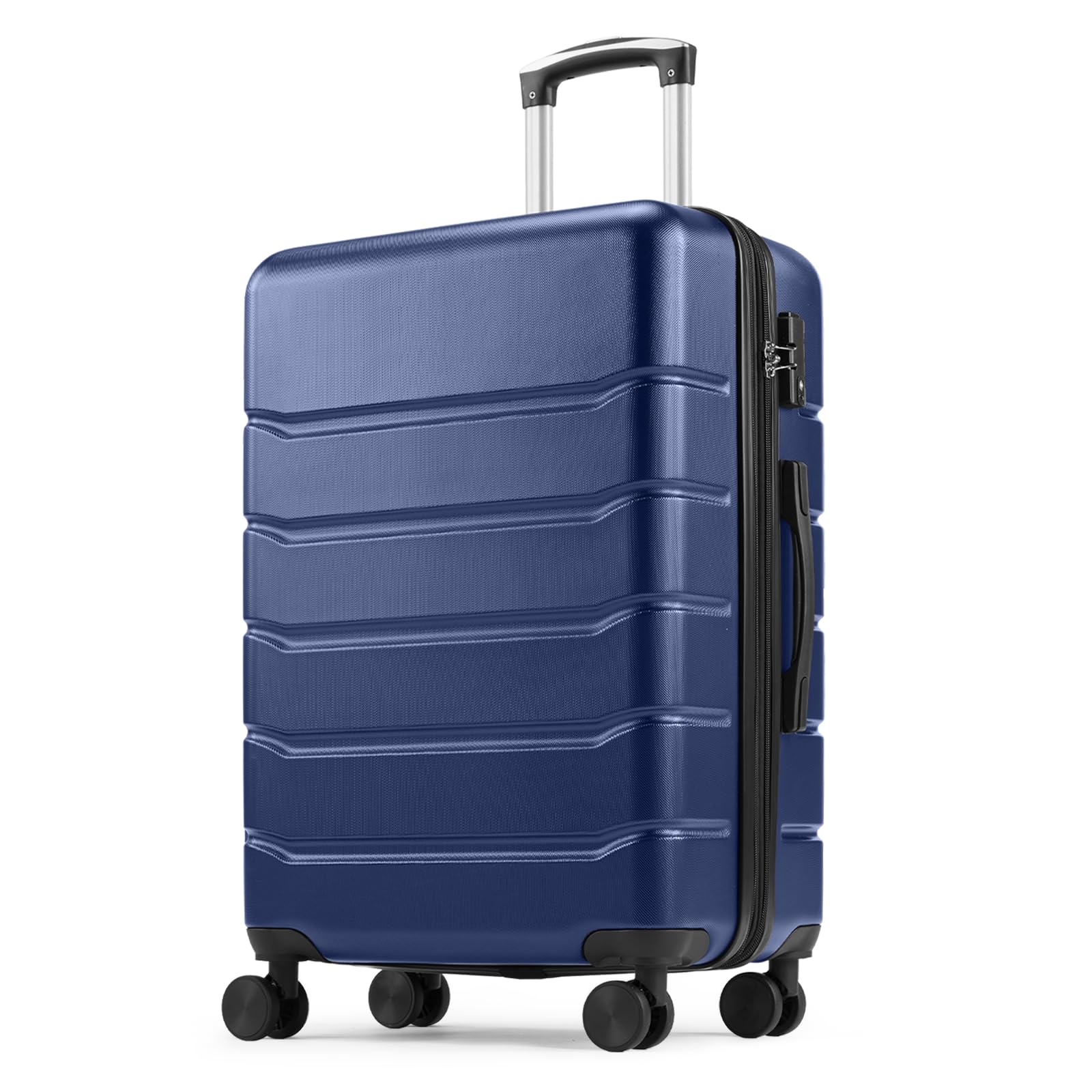 Sweetcrispy Luggage, Hard Shell ABS Suitcase with Double Spinner Wheels, Lightweight Expandable Rolling Luggage with TSA Lock, Blue, 71.12 cm, Modern