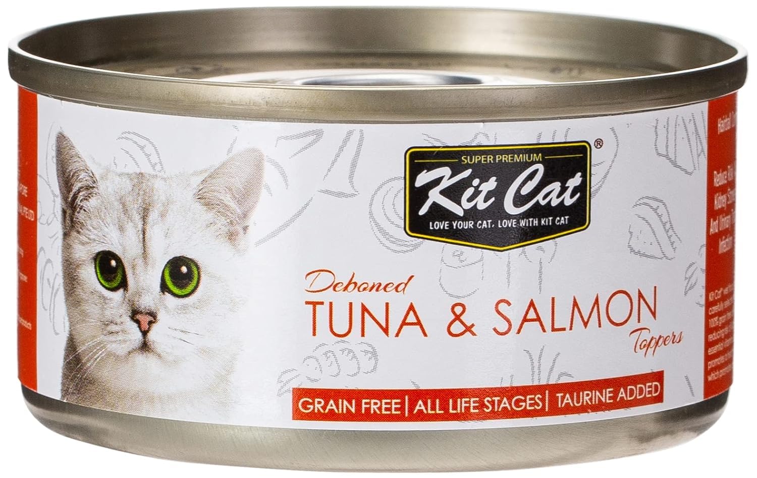 Kit Cat Deboned Tuna & Salmon Toppers Canned Cat Food 80g