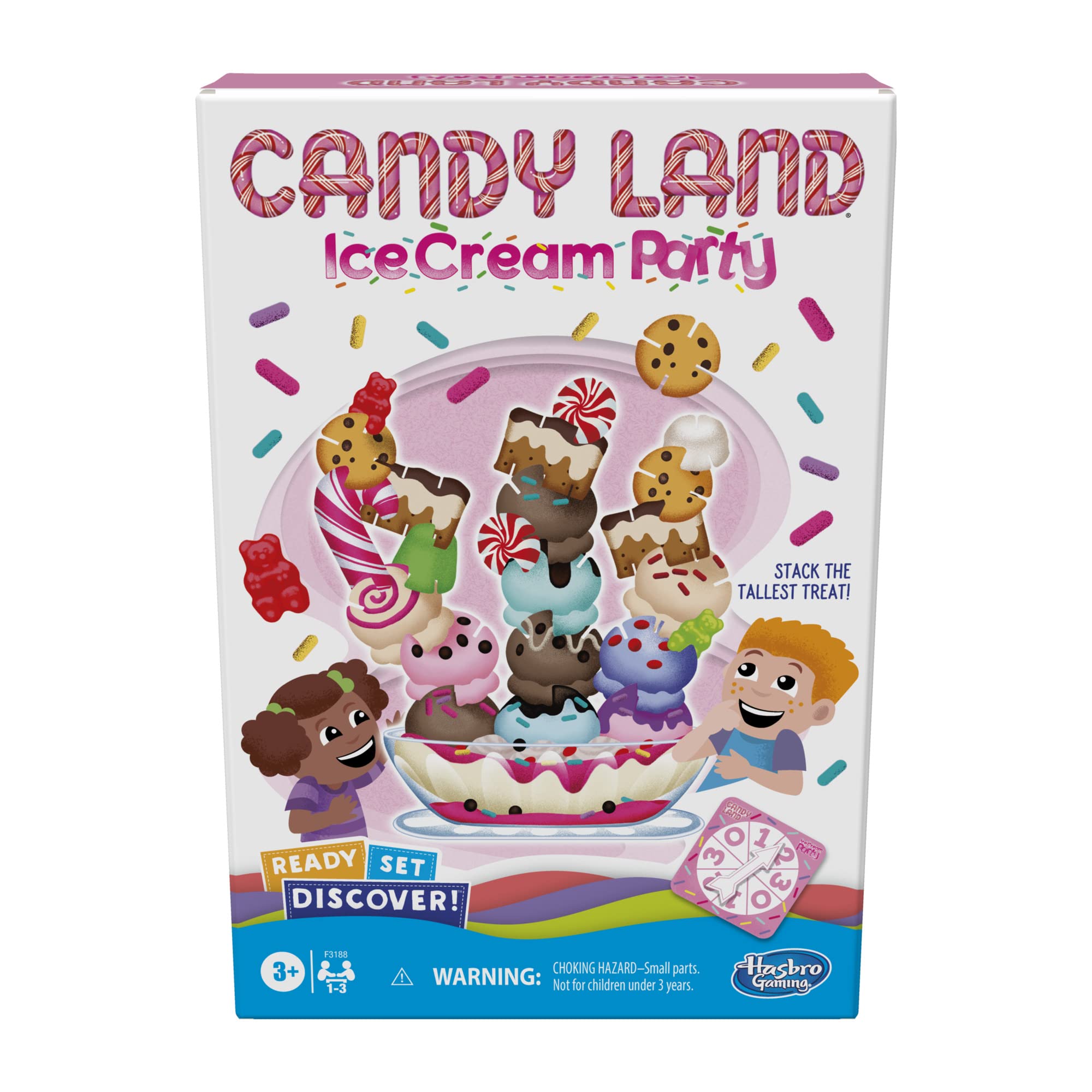 Hasbro Candy Land Ice Cream Party Preschool Game for 2-4 Players, Games for Preschoolers, Ages 3 and Up