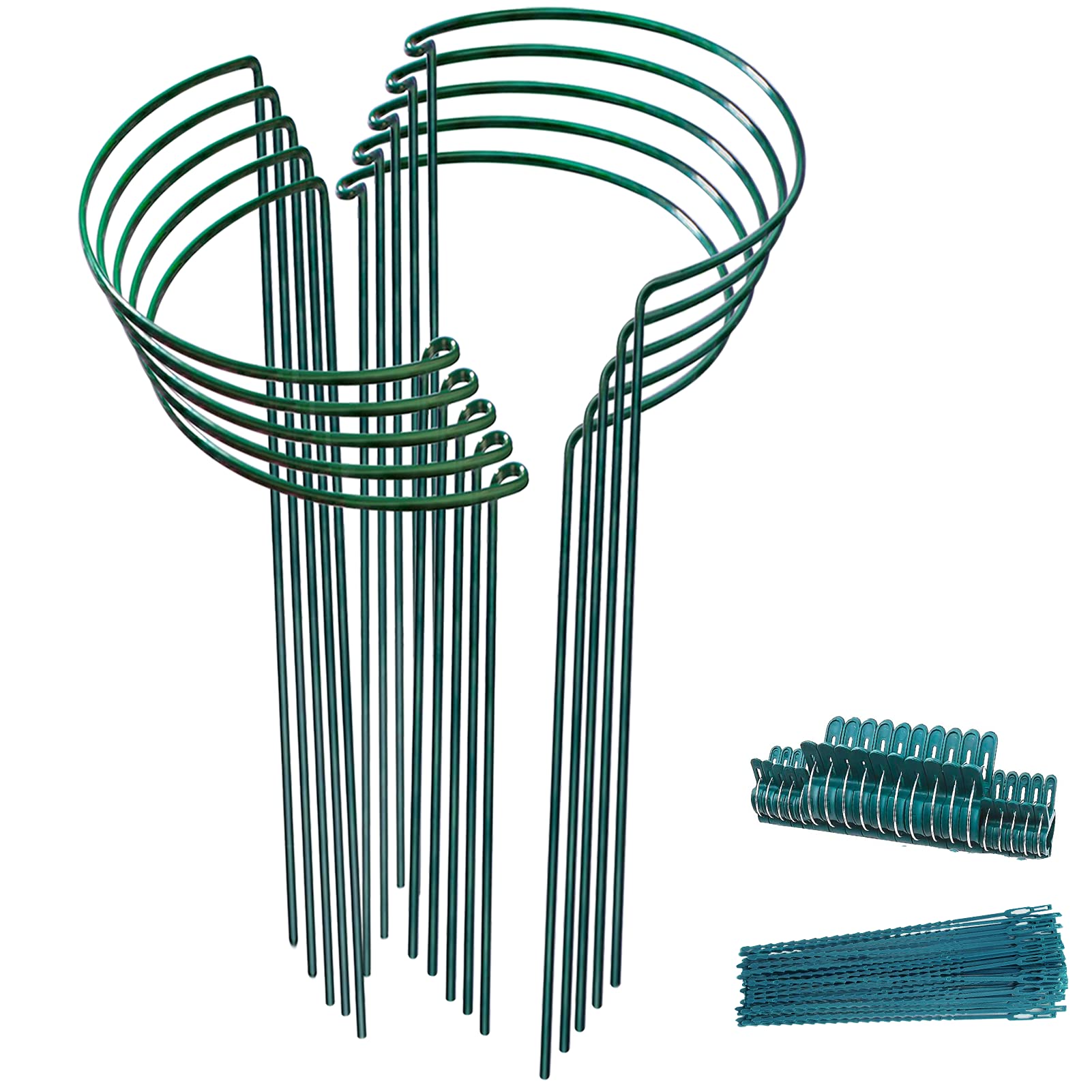 TCBWFY 10 Pack Plant Support Plant Stakes,Heavy Duty 4mm Wire Peony Cages and Supports,10" W x 24" H Peony Supports Garden Stakes Plant Cage Plant Support Stakes for Outdoor Indoor Plants