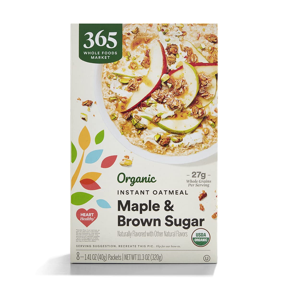 365 by Whole Foods Market, Organic Maple & Brown Sugar Instant Oatmeal 8 Pack, 11.3 Ounce