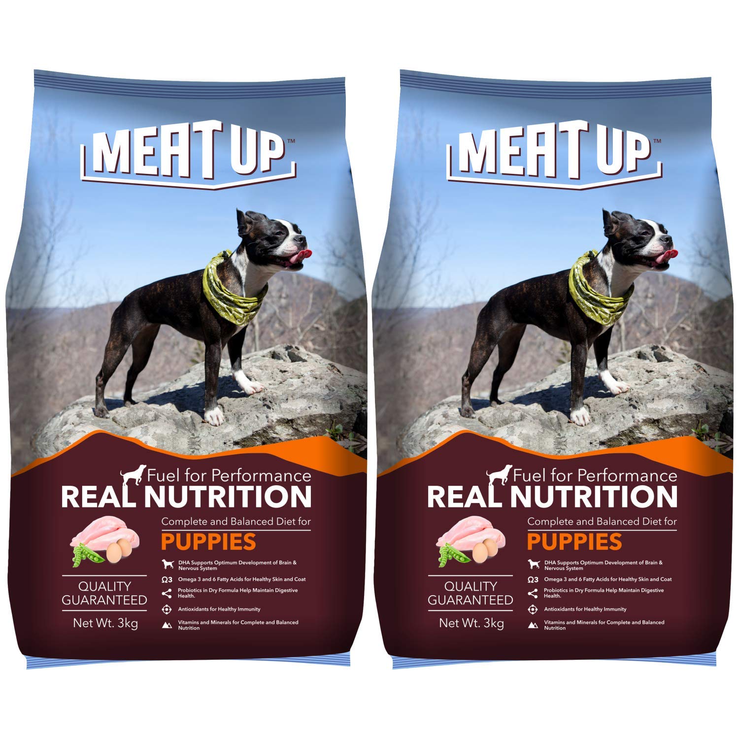 Meat Up Puppy Dry Dog Food 3 kg ( ) Total 6 kg Pack