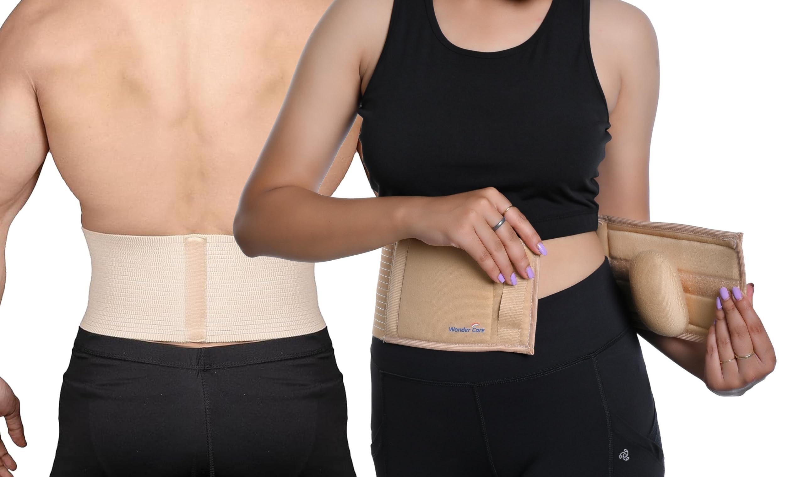 Wonder Care Umbilical Hernia Belt Hernia Support Brace with Detachable Compression Pad Navel Hernia Pain Relief for Men & Women (L)