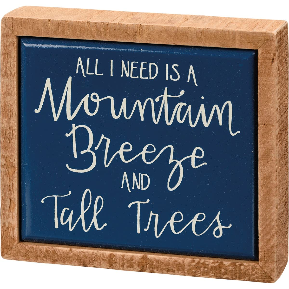 Primitives By Kathy 113423 A Mountain Breeze and Tall Trees Mini Box Sign, 4-inch Length, Wood