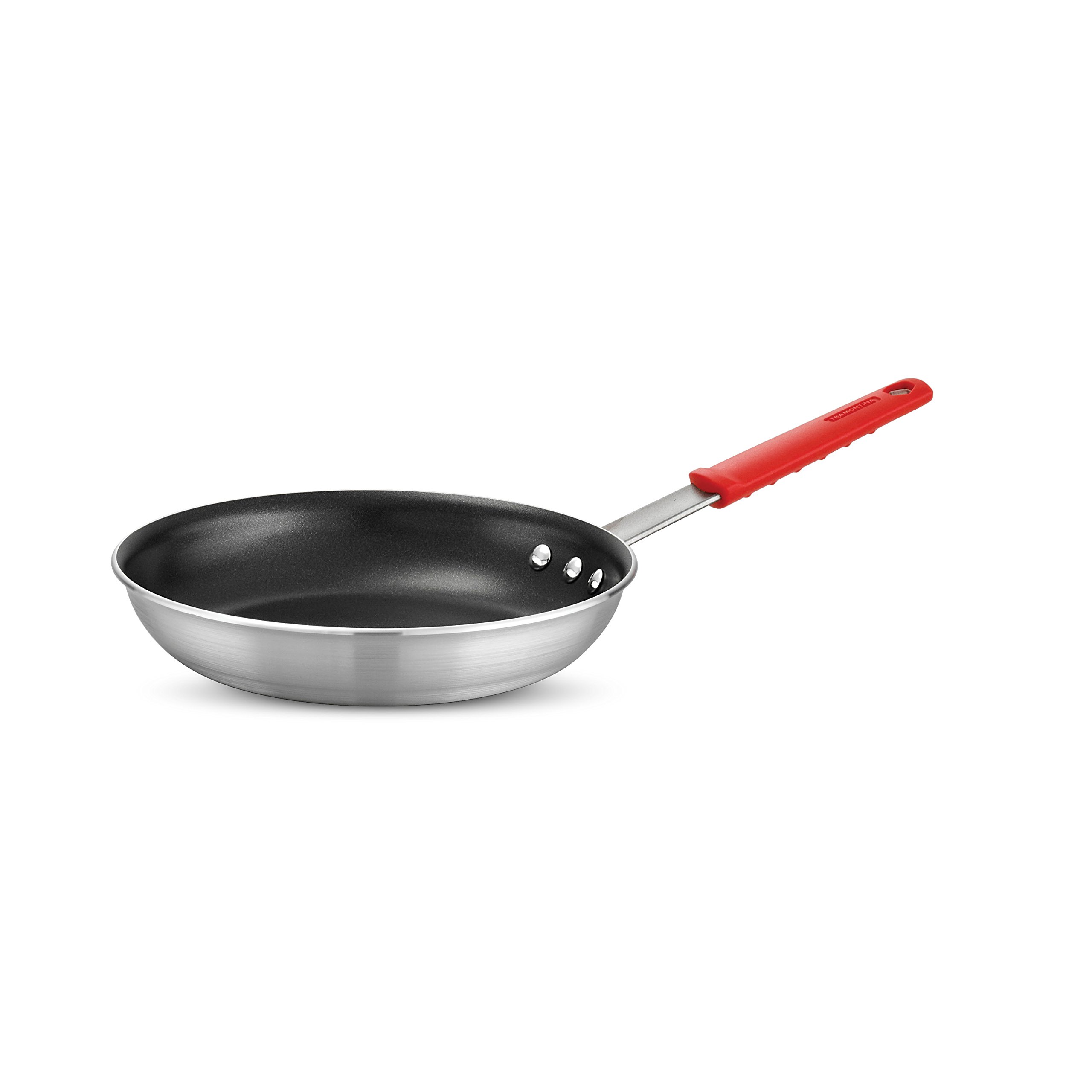 Tramontina Professional 10-Inch Non Stick Frying Pan, Heavy-Gauge Aluminum Skillet with Reinforced Nonstick Coating, Red Handle, Dishwasher and Oven Safe