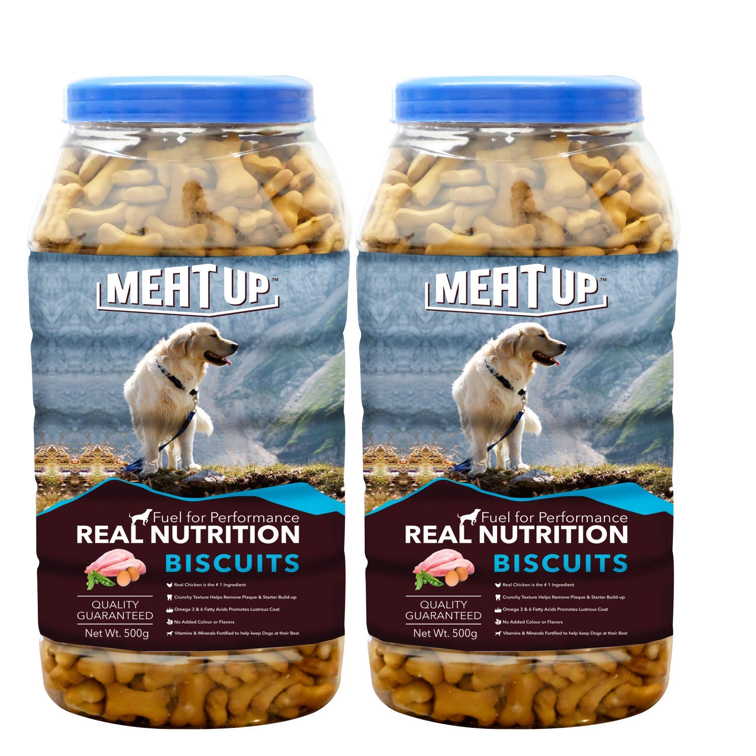 Meat Up Dog Treat Biscuit, Mutton Flavour 500G (Buy 1 Get 1 Free ) Total 1Kg Pack - All Life Stages