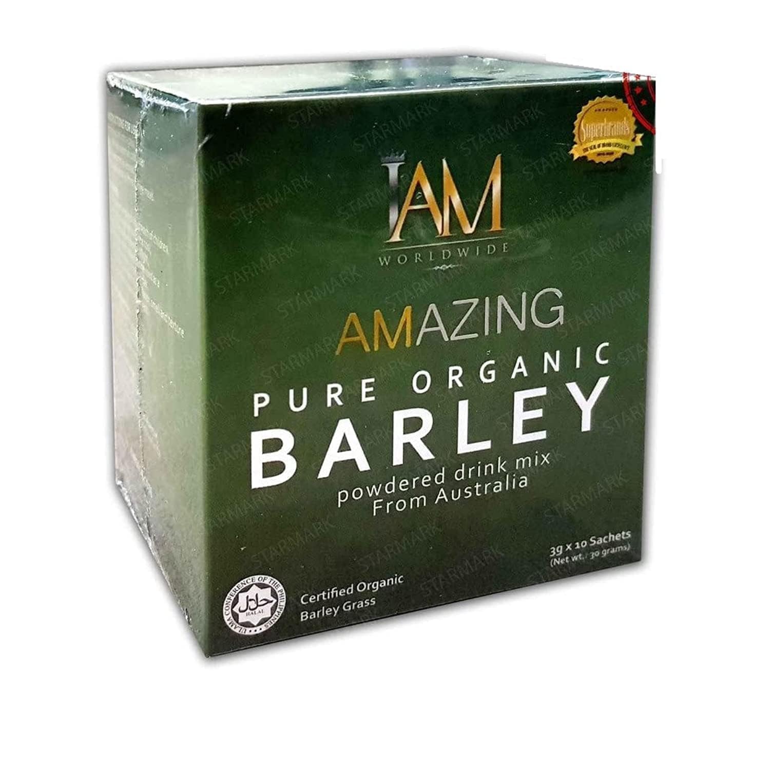 Authentic IAM Amazing Pure Organic Barley Powdered Drink (3g x 10 Sachets)