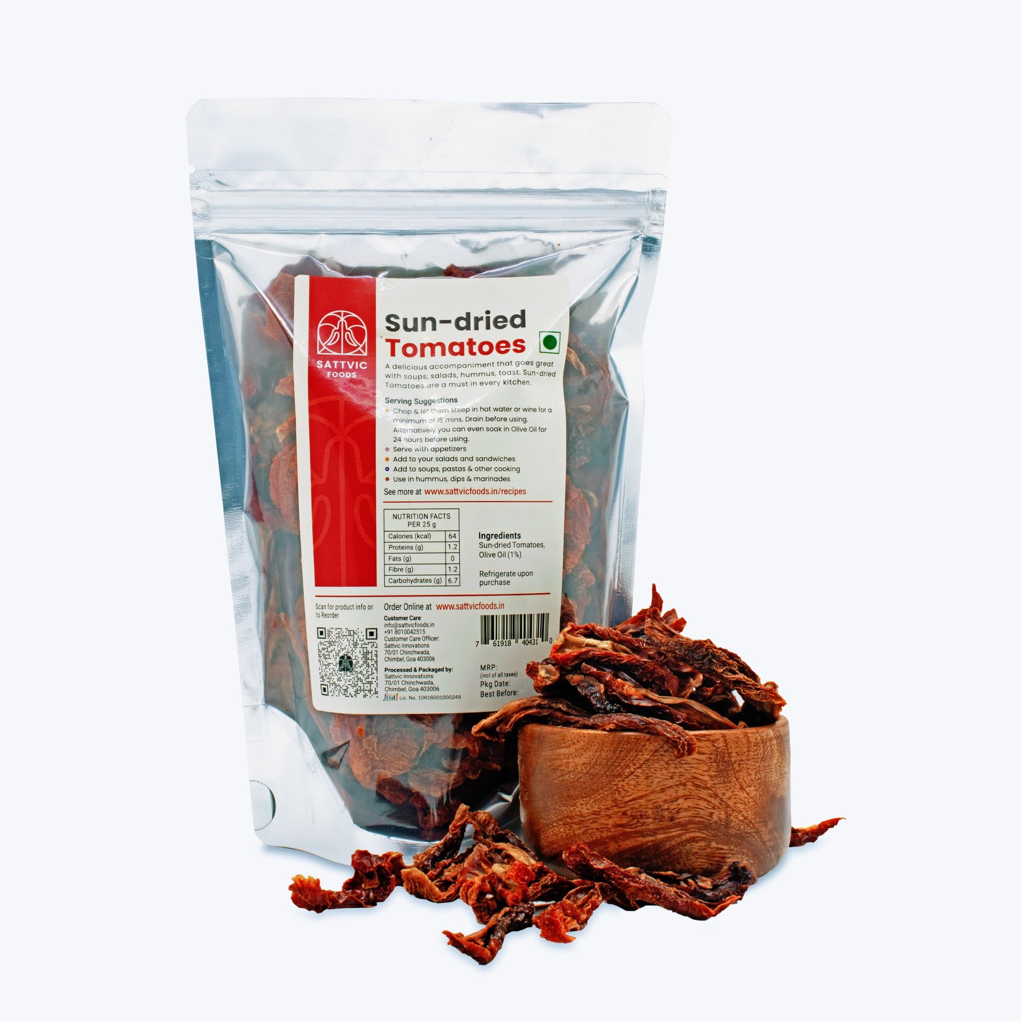 Sattvic Foods Sun-Dried Tomatoes, 100 g