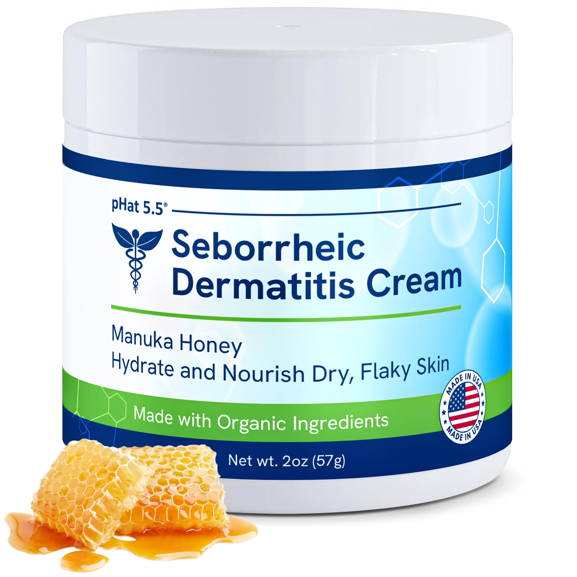 pHat 5.5Seborrheic Dermatitis Cream with Manuka Honey, Coconut Oil and Aloe Vera