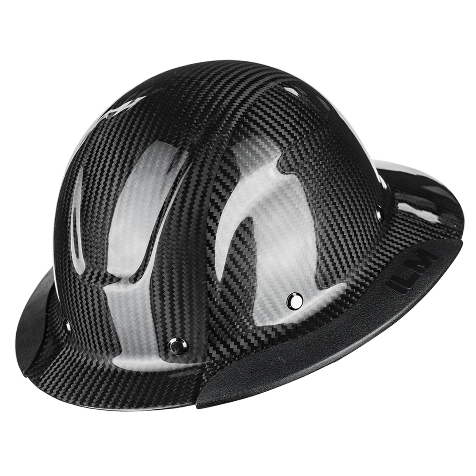 ILMCarbon Fiber Full Brim Hard Hat for Men with 4-8 Point Suspension OSHA and ANSI Construction Safety Hat Model MS401