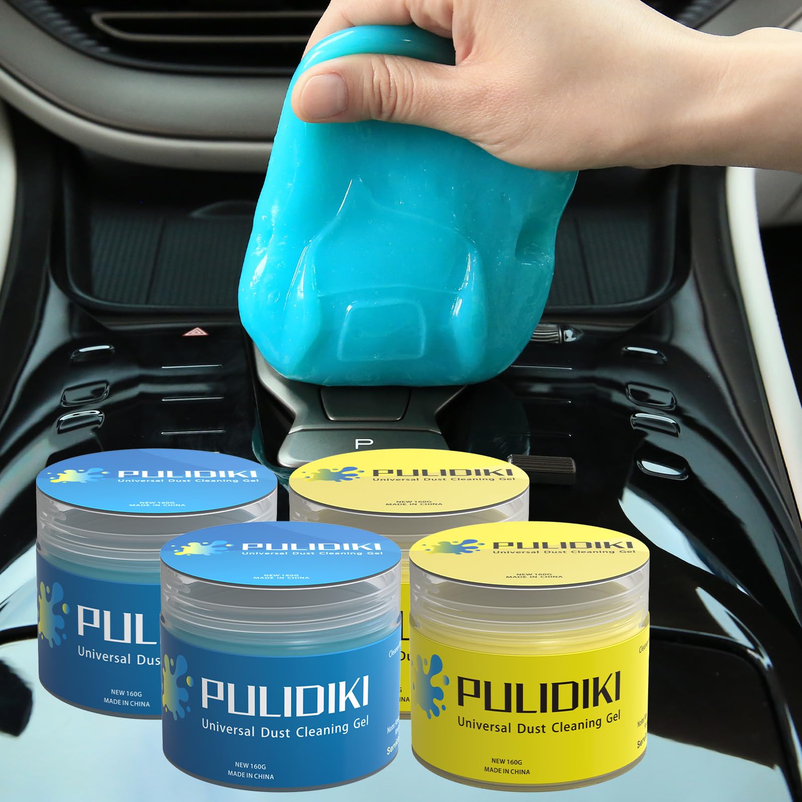 PULIDIKICar Cleaning Gel Blue 2Pack and Car Cleaning Putty Yellow 2Pack Bundle