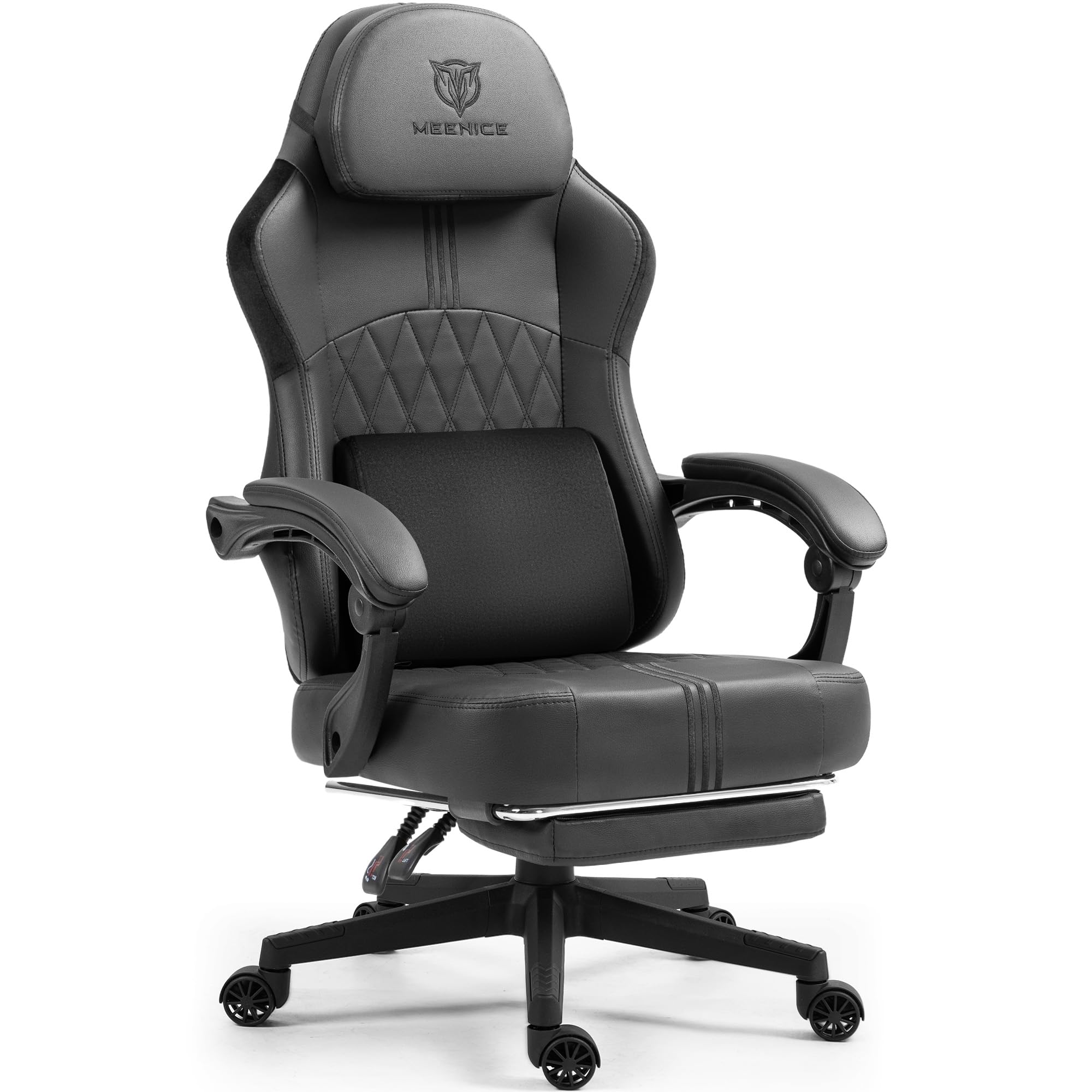 Ergonomic Gaming Chair with Pocket Spring Cushion and Breathable Leather, Cooling Gel and Massage Lumbar Support, Adjustable High Back Office Chair for Adults and Kids - Supports up to 300LBS