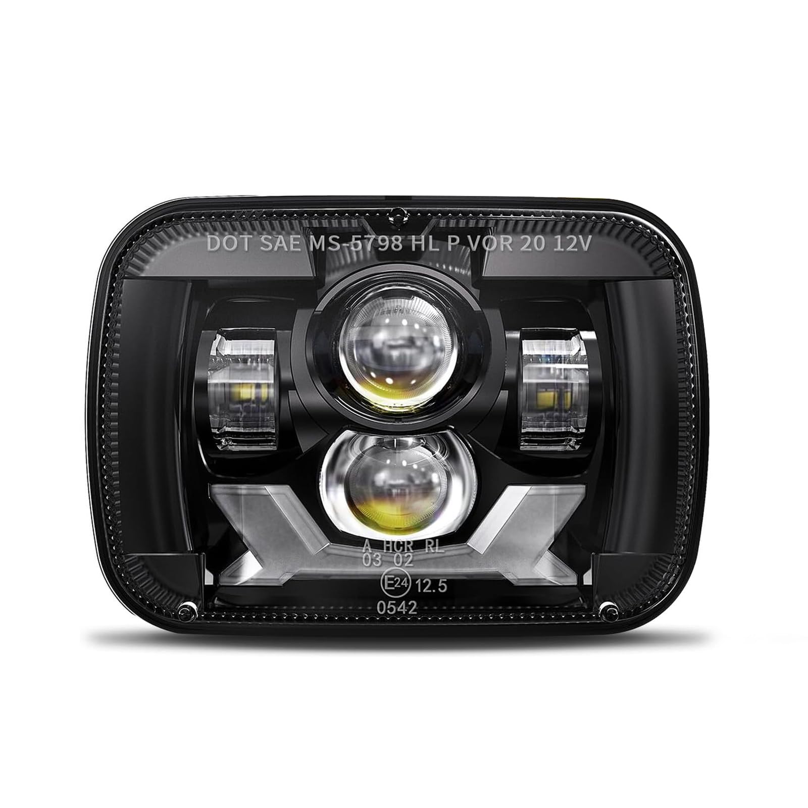 HWSTARH6054 5x7 7x6 Led Headlights Compatible with Jeep Cherokee XJ Wrangler YJ [ DOT][Anti-glare][DRL Turn Signal][Hi/Low Sealed Beam] Ford Chevy GMC Toyota Nissan Dodge etc One Pack