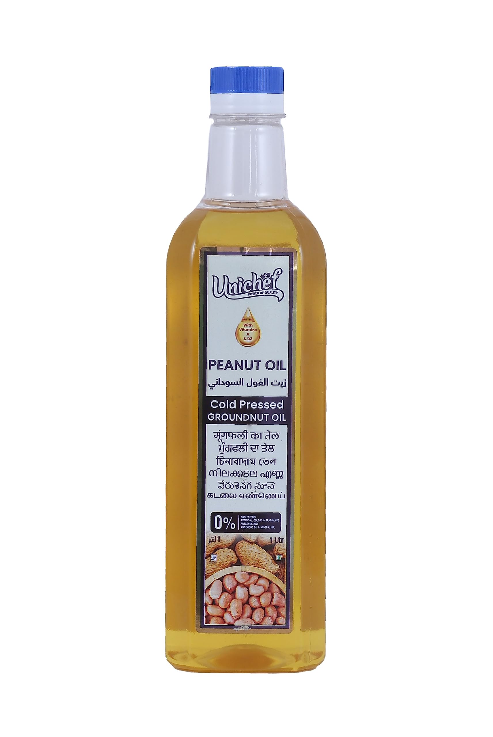 Unichef Premium Cold Pressed Pure Groundnut/Peanut Oil 1 Ltr