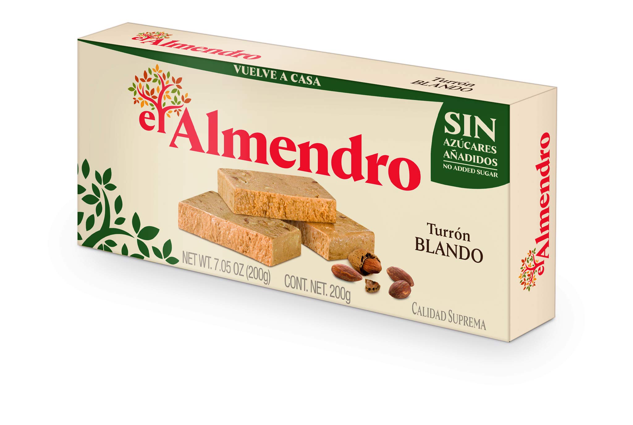 El Almendro Sugar Free Soft Almond Turron (Turron Blando) 7oz (200 G)