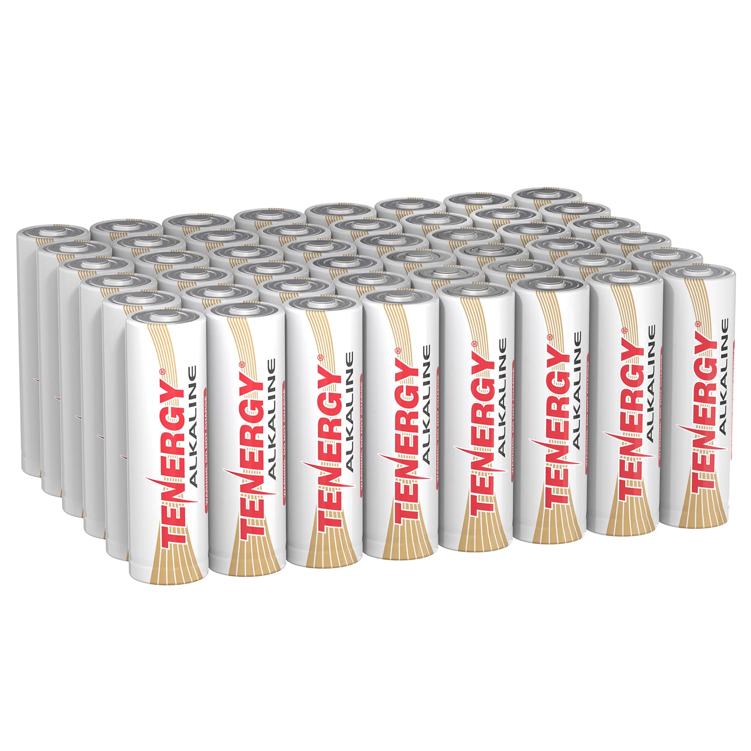 Tenergy1.5V AA Alkaline Battery, High Performance AA Non-Rechargeable Batteries for Clocks, Remotes, Toys & Electronic Devices, Replacement AA Cell Batteries, 100 Pack