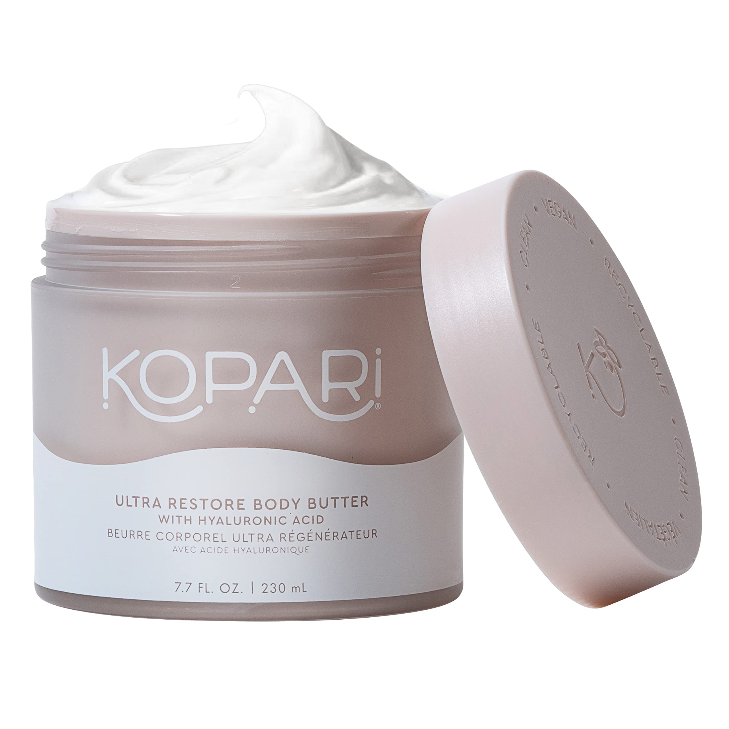 KopariUltra Restore Body Butter, Whipped Lightweight Formula, Hyaluronic Acid & Mango Seed Butter, Deep & Long-Lasting Moisture, Coconut 7.7 oz