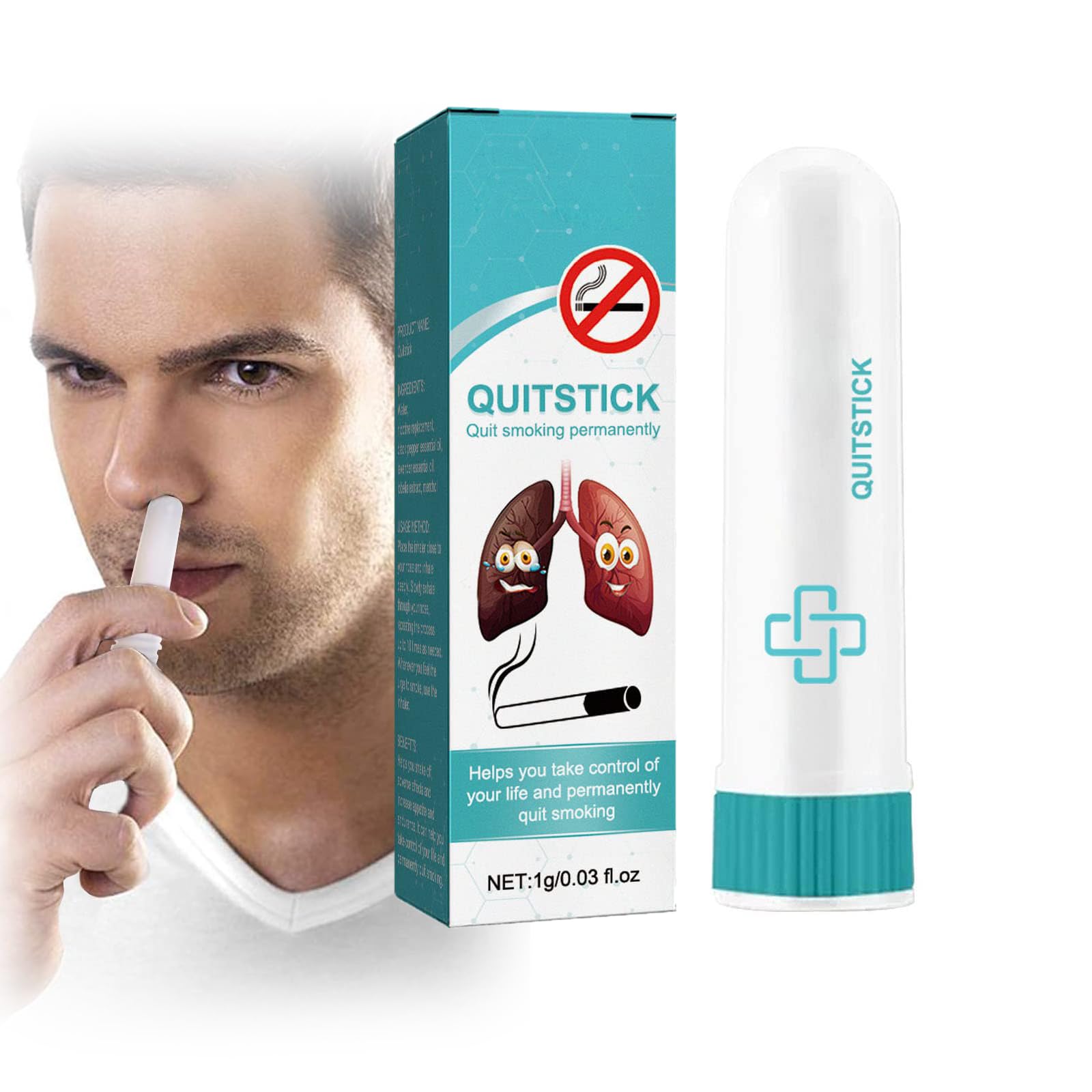 Breathe Free Quit Stick, Breathefree Quit stick, Aromatherapy Inhaler, Quit Inhaler Stick, Easy to Use Inhaler, Easy and Effective Quit Stop Smoking Aids Help Balance Emotions and Improve Mood That