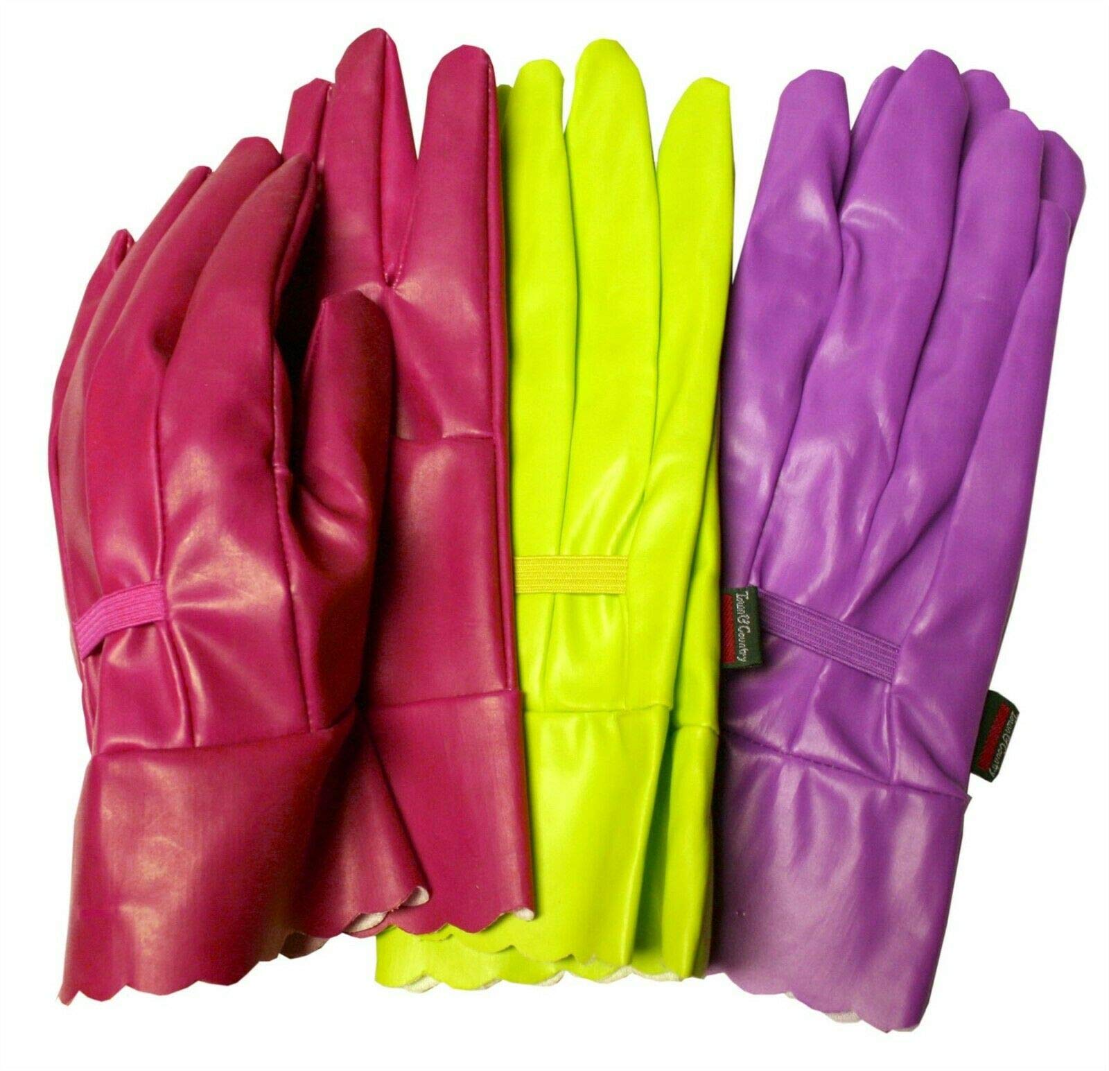 Falco Town & Country Original Aquasure Vinyl for men and women gardening gloves with grip in yellow,red and purple color-protects you from torns pierce.