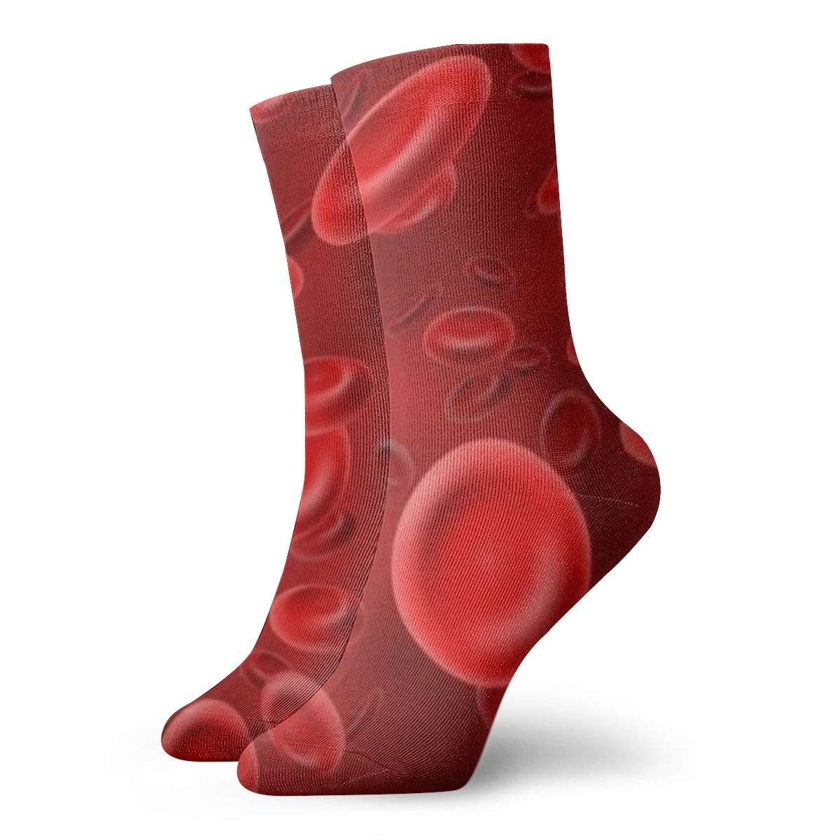 Red Blood Cell Medical Blood Novelty Funny Crazy Crew Sock Cool Unisex Sport Athletic Socks 30cm Long Personalized Gift Socks